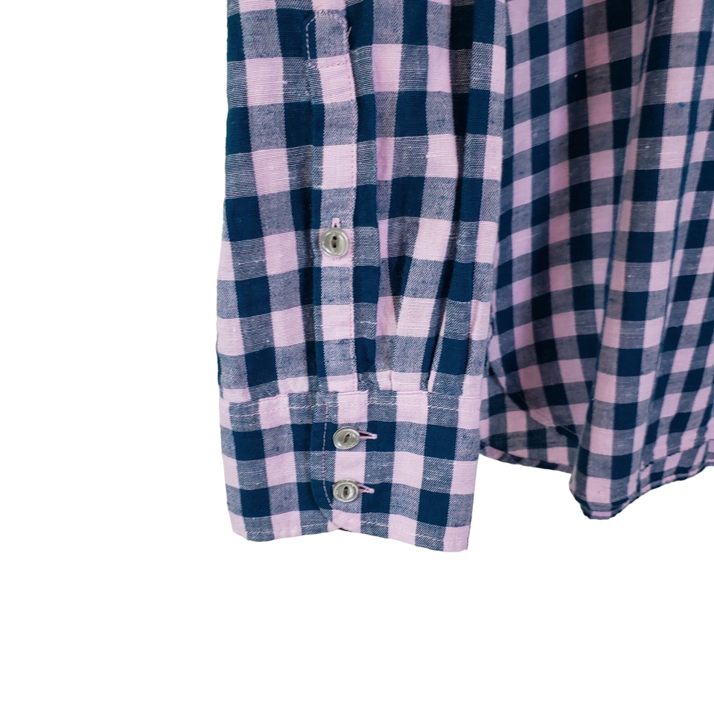 J. Crew Checked Half Button Popover Top Size 2
