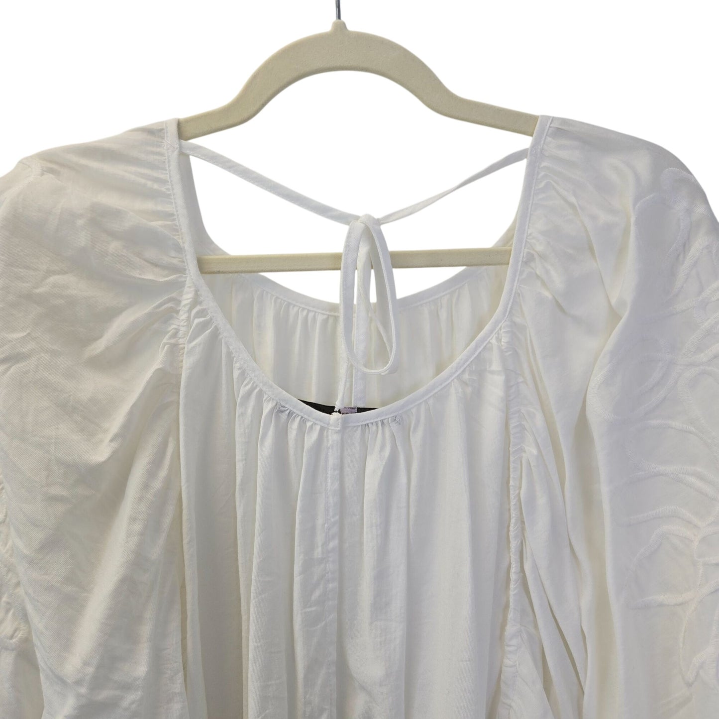 Anthropologie Hazel Embroidered Dolman Sleeve Crop Blouse Size Large
