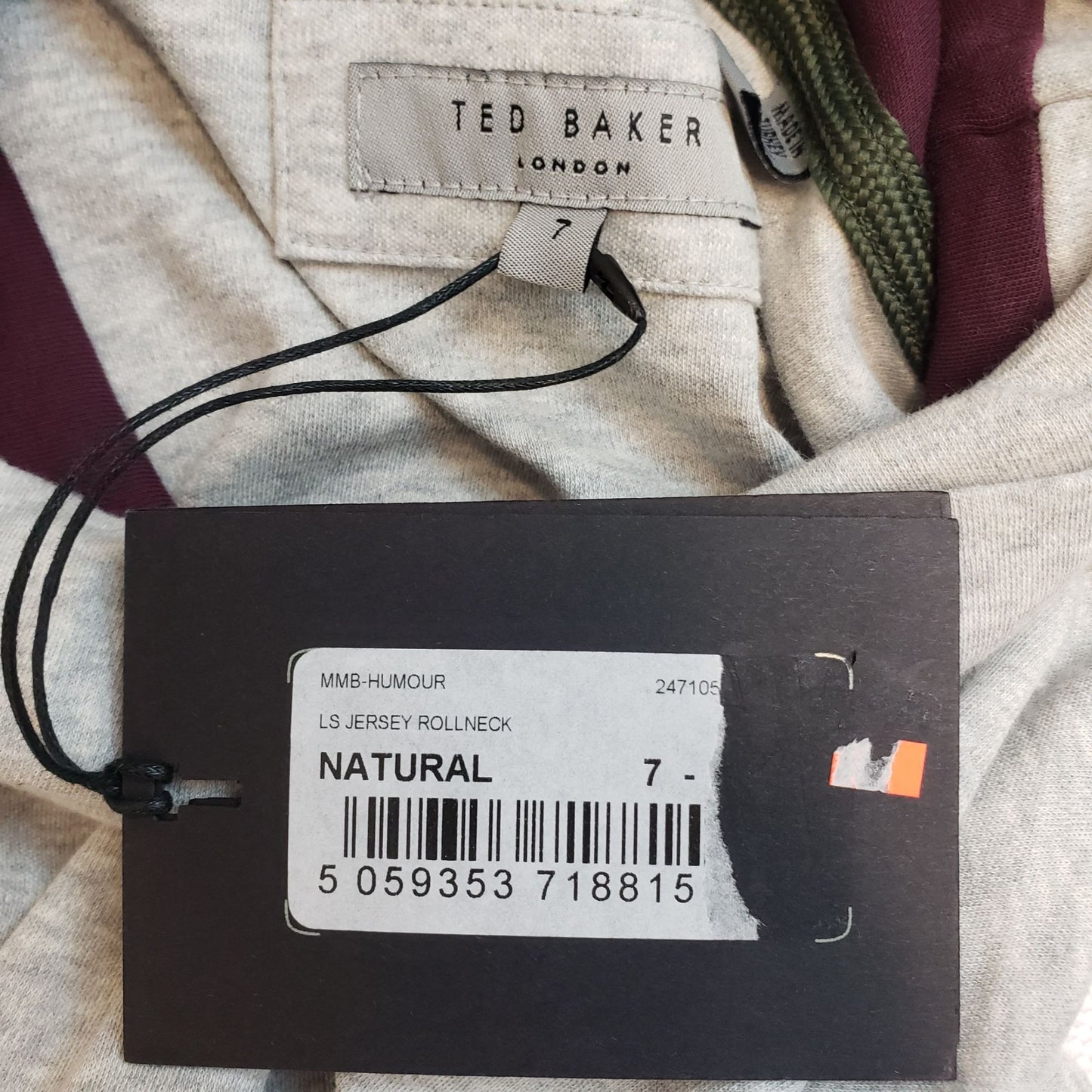 NWT Ted Baker Humour Jersey Rollneck Long Sleeve Top Size TB 7/3XL