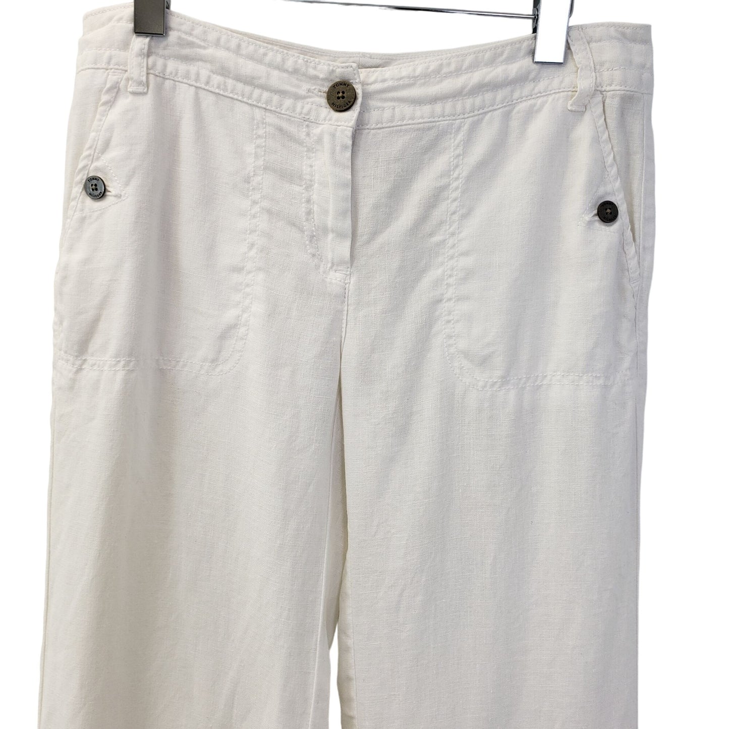 Tommy Hilfiger 100% Linen Wide Leg Pants Size 4