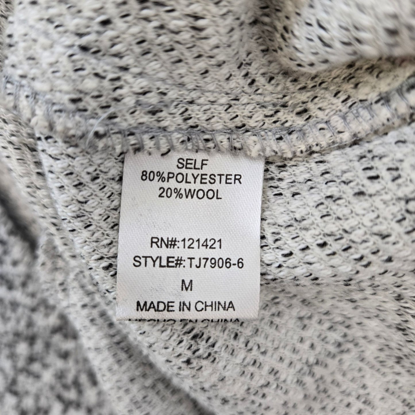 Ellison Wool Blend Heathered Open Longline Cardigan Sweater Size Medium
