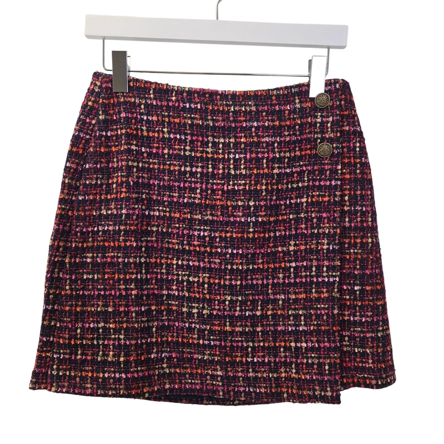 Loft Tweed Faux Wrap Mini Skirt Size 2