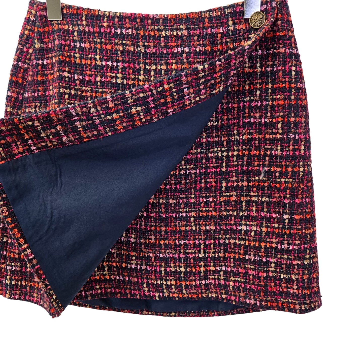 Loft Tweed Faux Wrap Mini Skirt Size 2