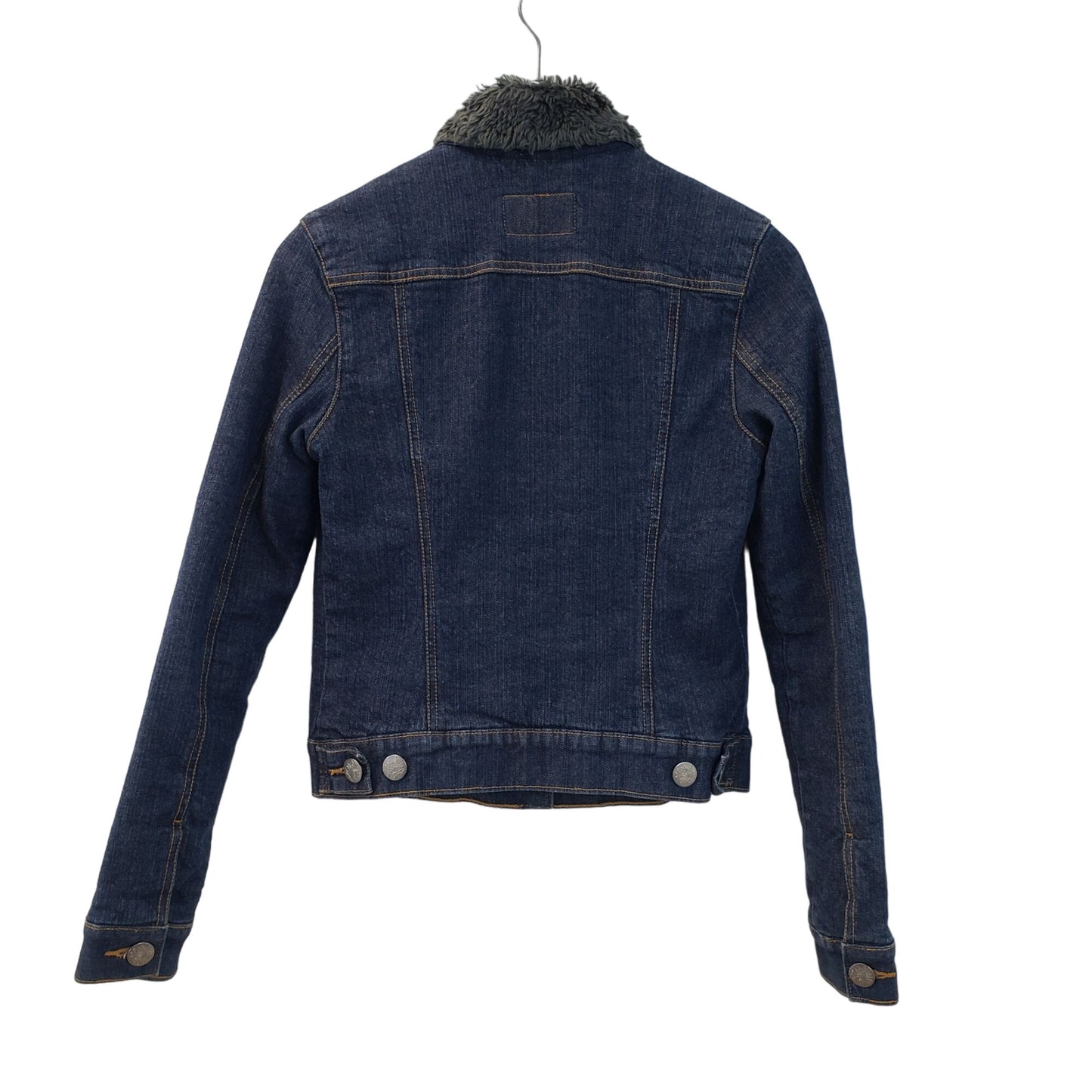 Levi's Quilted Lined Faux Fur Collar Denim Jacket Size Small