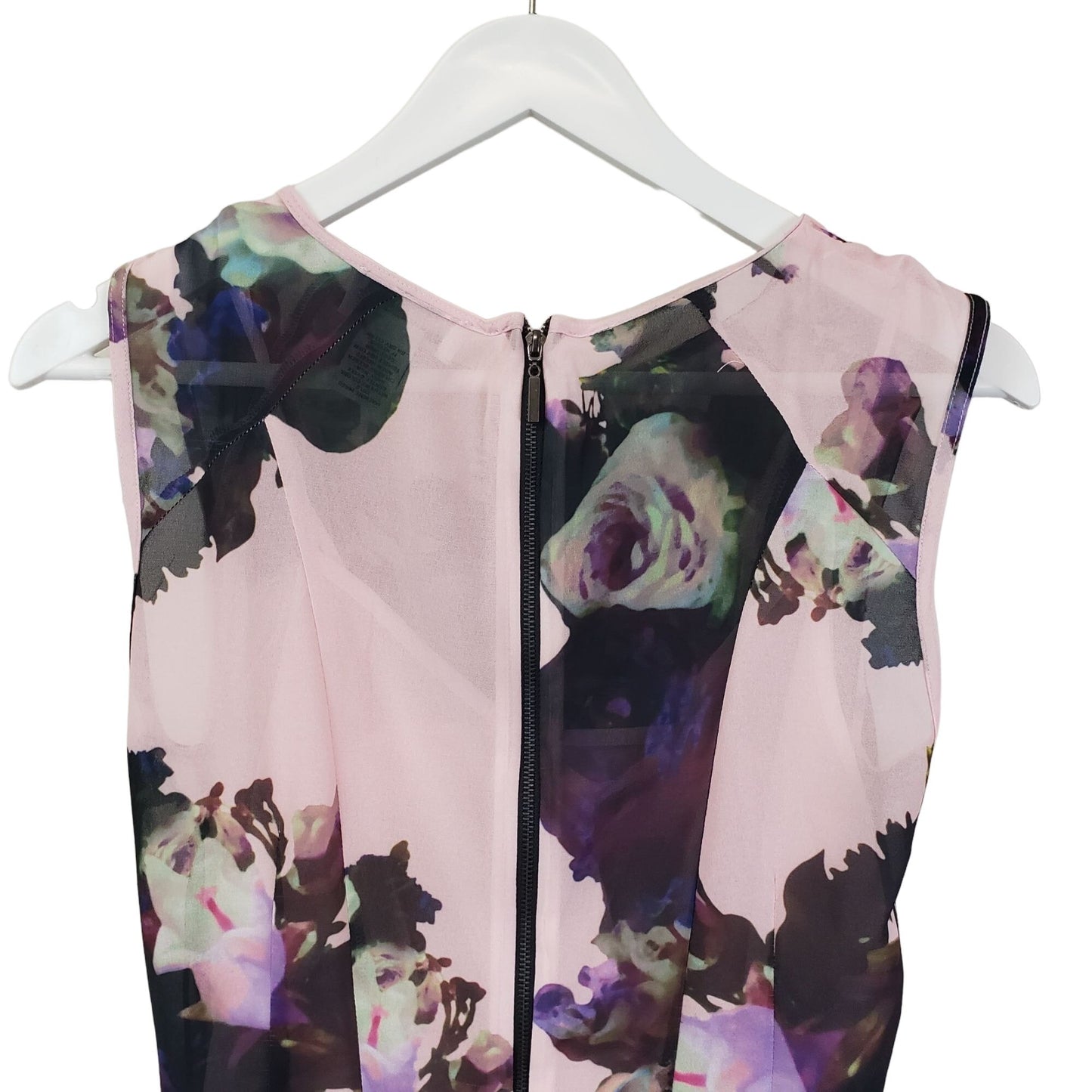 Carmen Marc Valvo Floral Hi-Low Hem Midi Dress Size 2