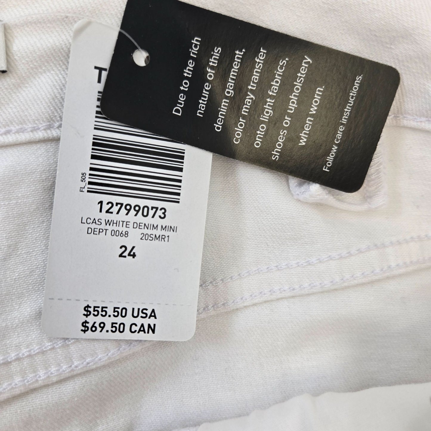 NWT Torrid Denim Mini Skirt in White Size 24