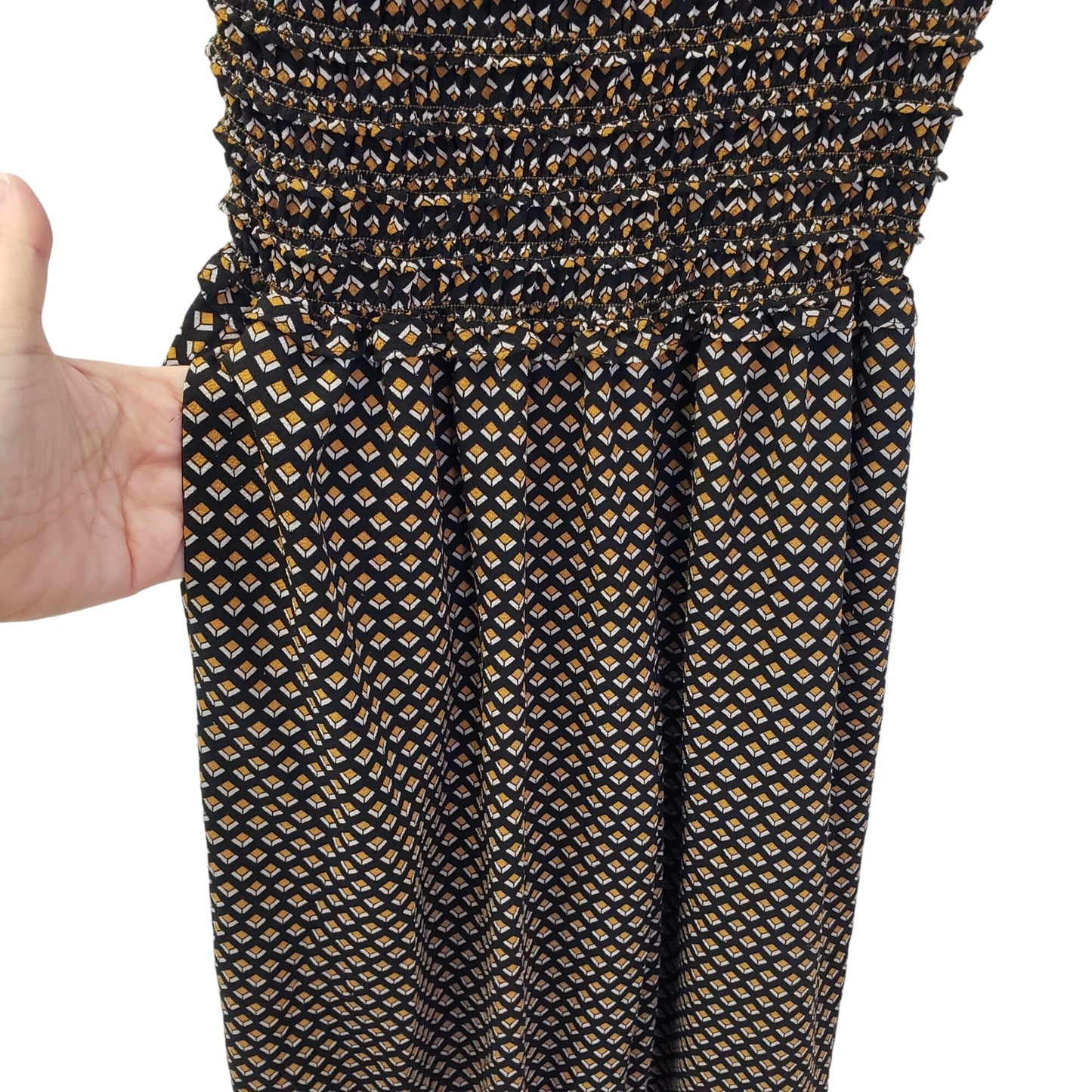 Max Studio Graphic Print Double V-Neck Jumpsuit Size Medium