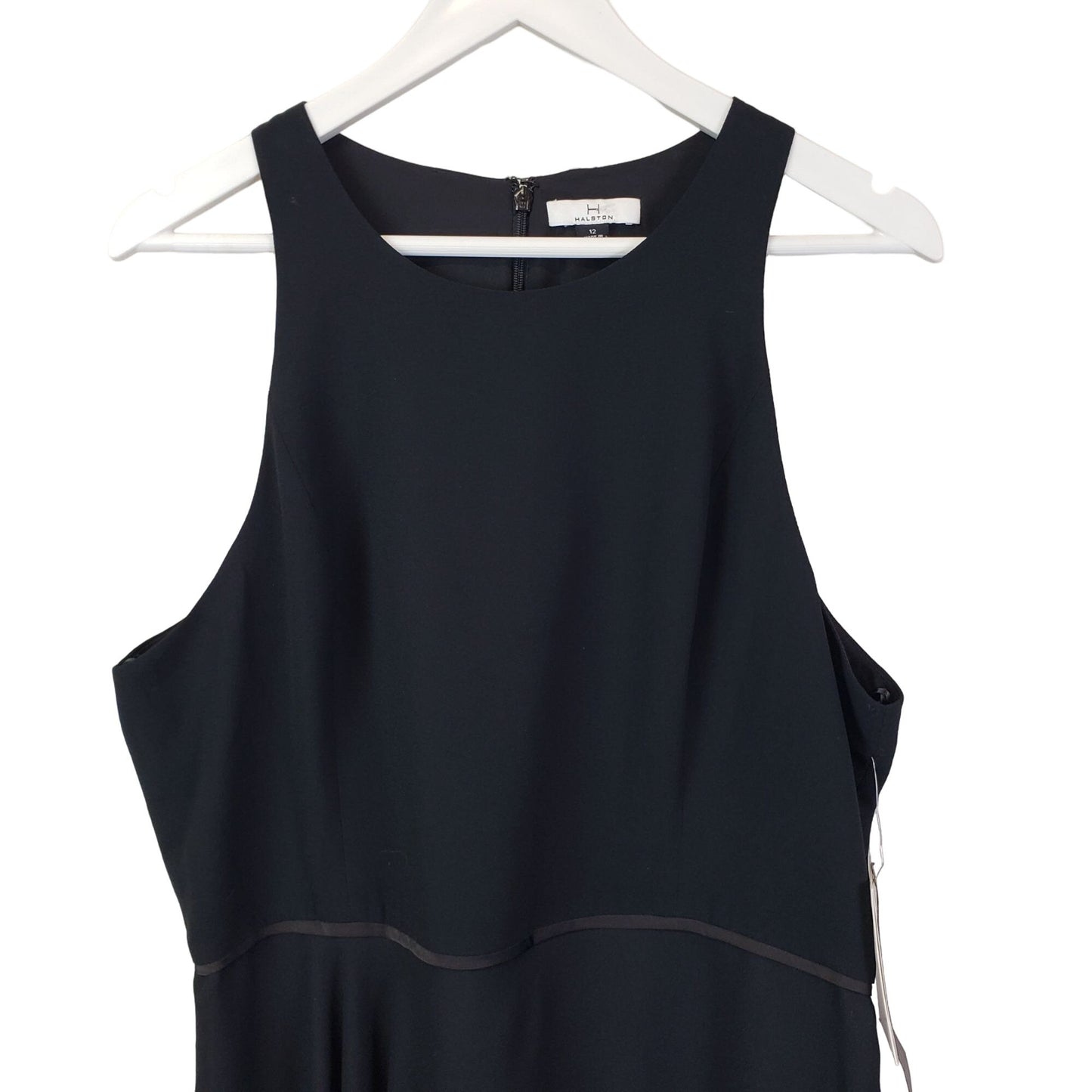 NWT H by Halston High Low Hem Little Black Dress Size 12