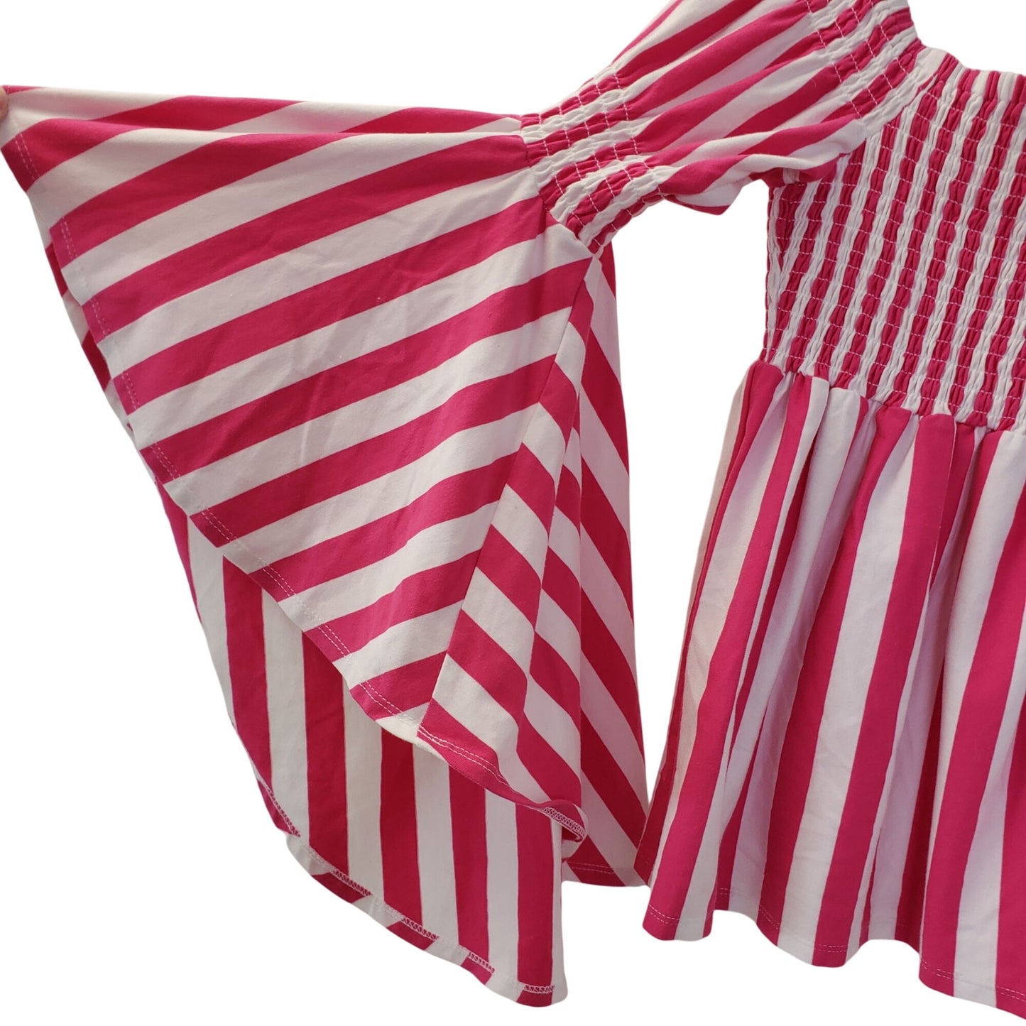 Boston Proper Striped Large Bell Sleeve Smocked Top Size XXS