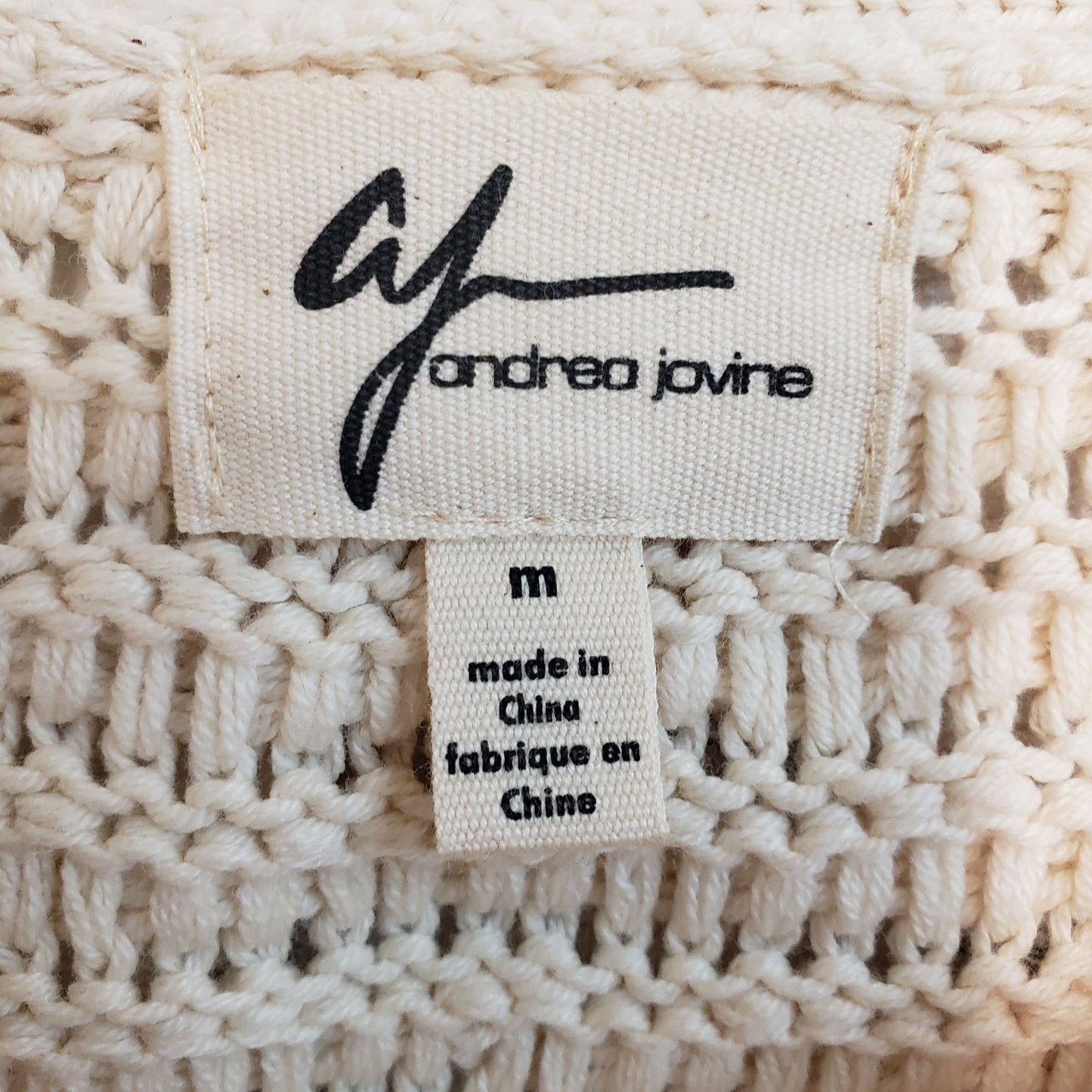 Andrea Jovine Mixed Knit Sweater Size Medium