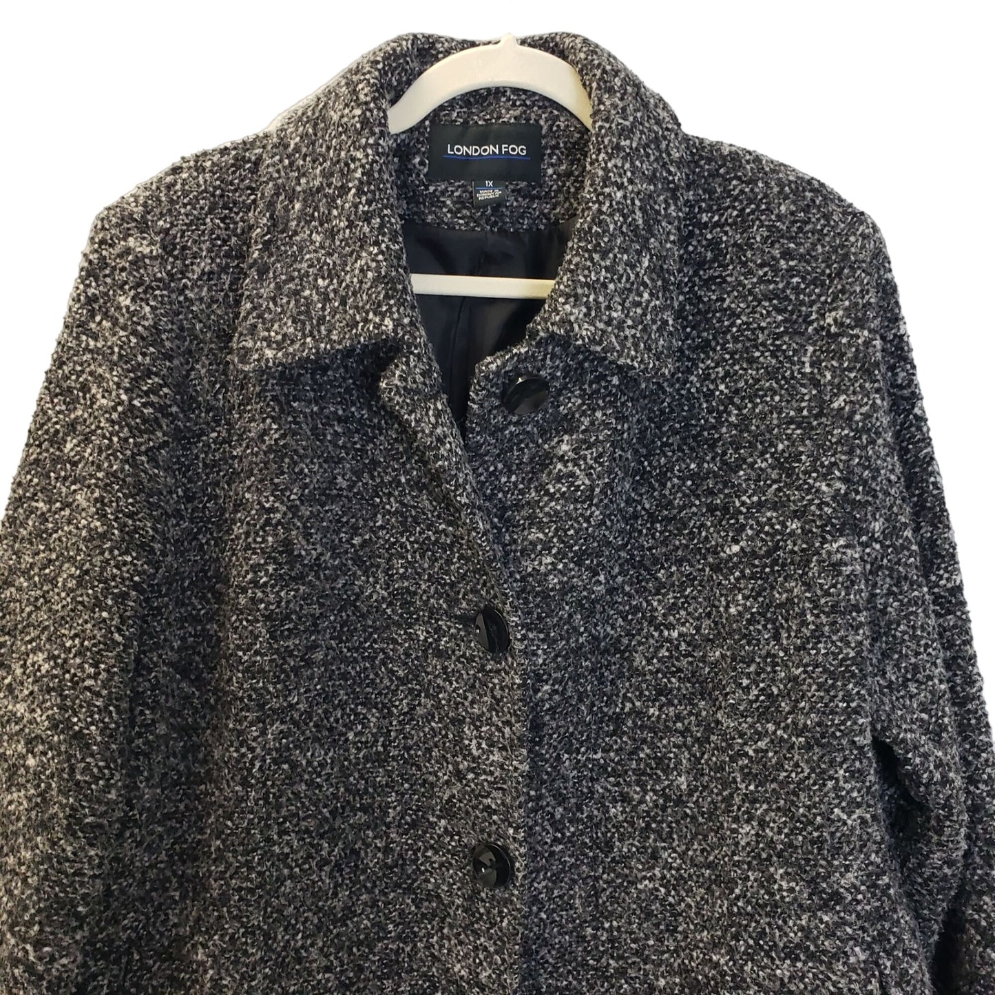 London Fog Wool Blend Tweed Jacket Coat Size 1X