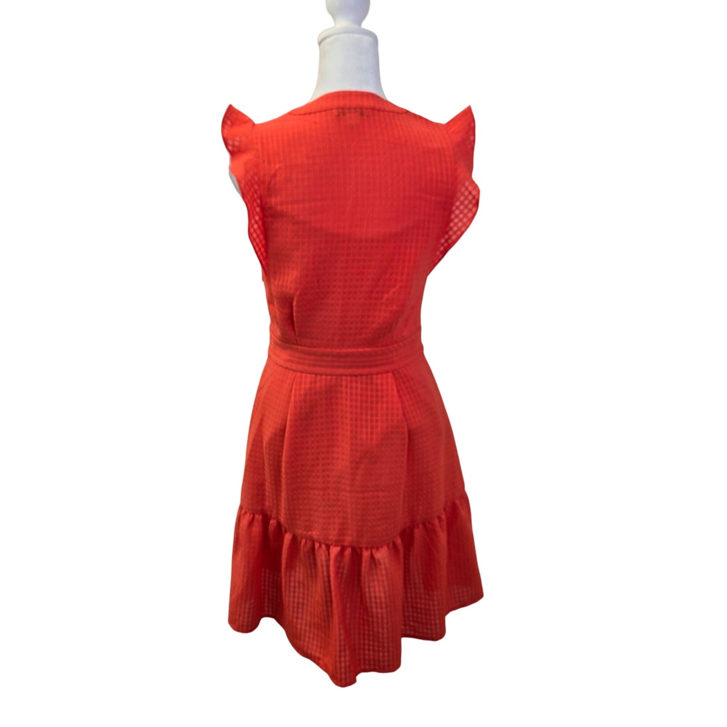Whistles Raechelle Frill Sleeve Check Pattern Dress Size 4