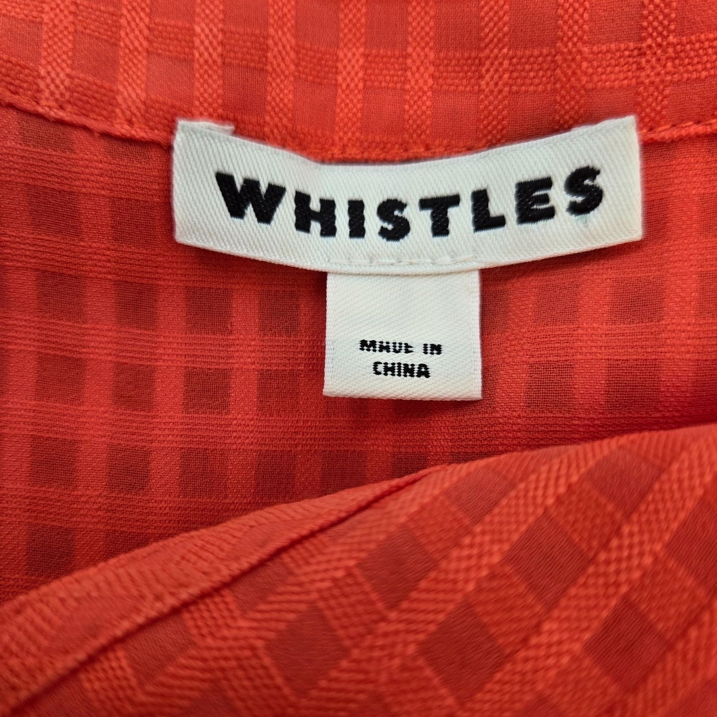 Whistles Raechelle Frill Sleeve Check Pattern Dress Size 4