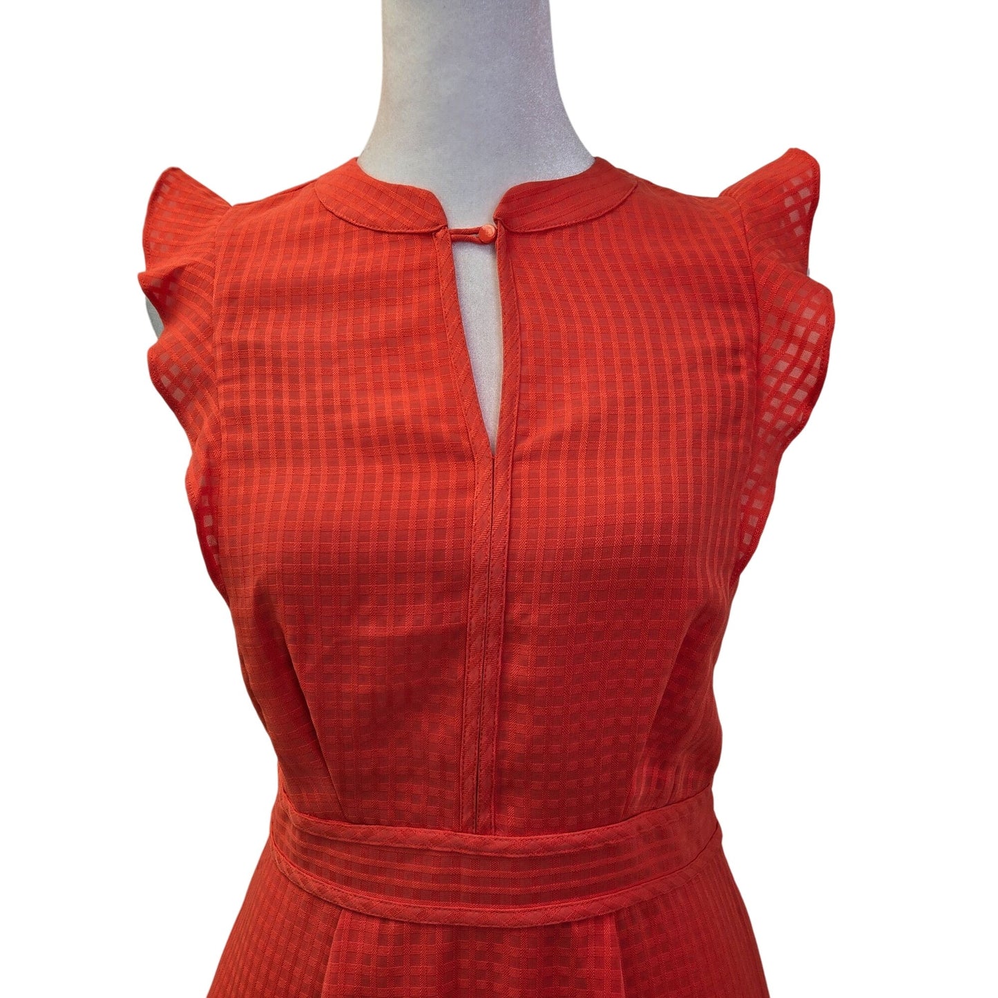 Whistles Raechelle Frill Sleeve Check Pattern Dress Size 4