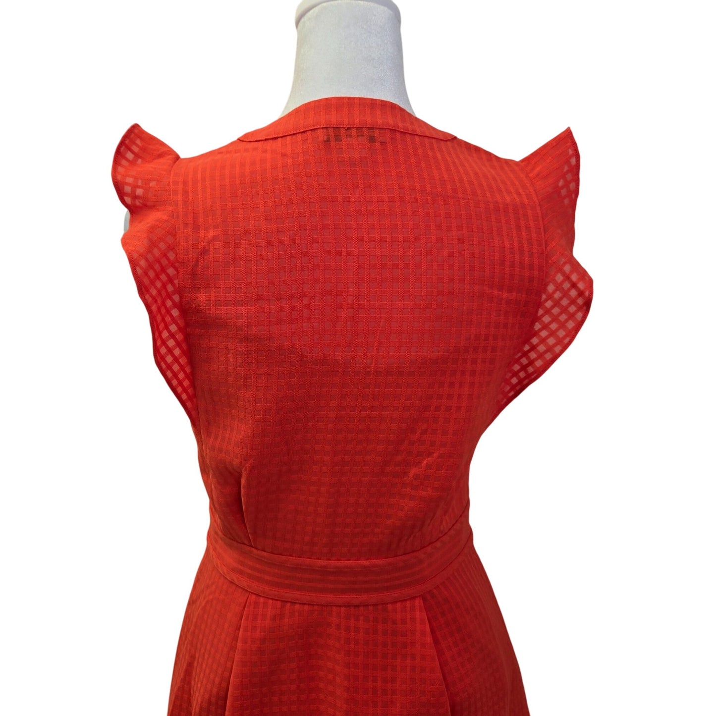 Whistles Raechelle Frill Sleeve Check Pattern Dress Size 4