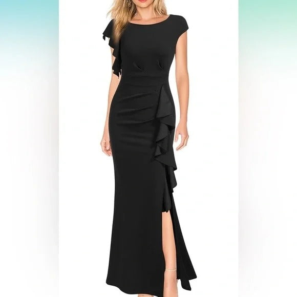NWT Woosea Cascading Ruffle Special Occasion Full Length Dress Size Small