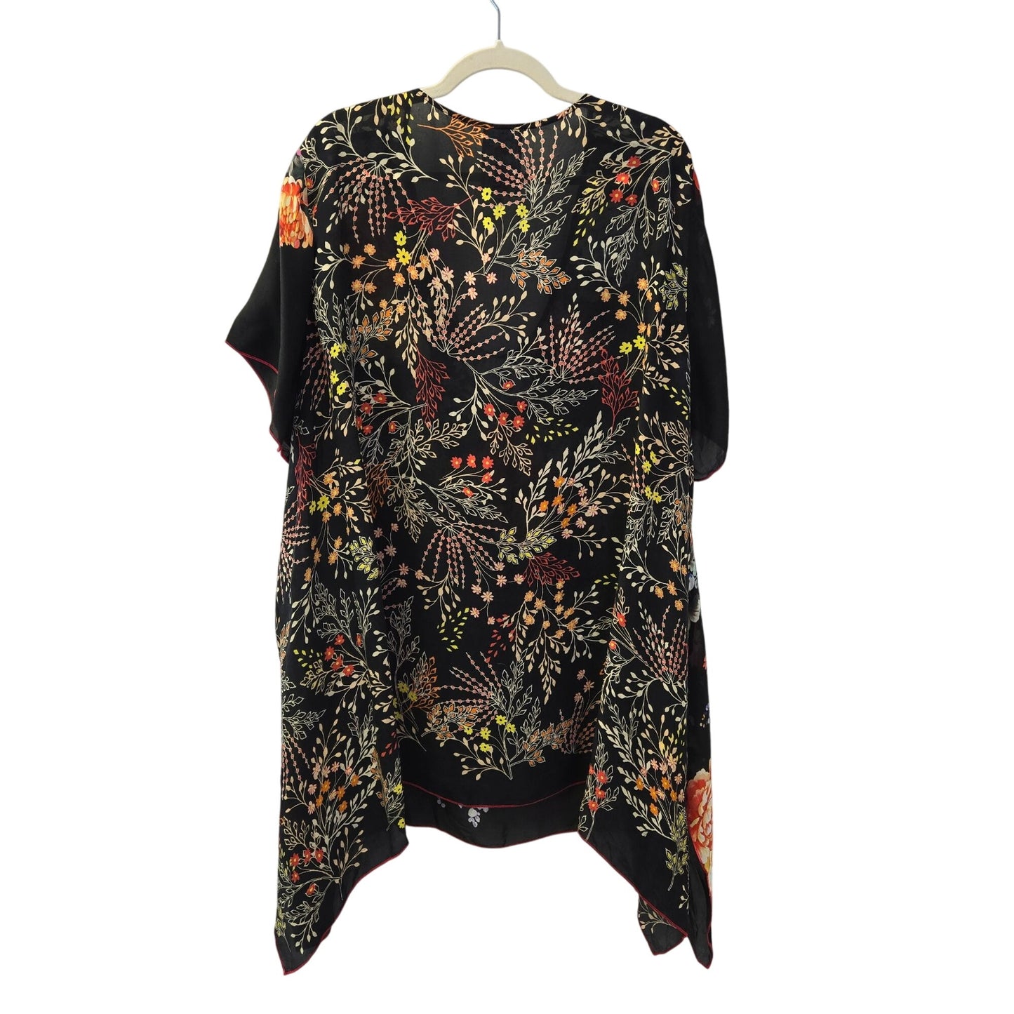 Johnny Was Ziara Mixed Floral Print Handkerchief Hem Tunic Blouse Size 2X