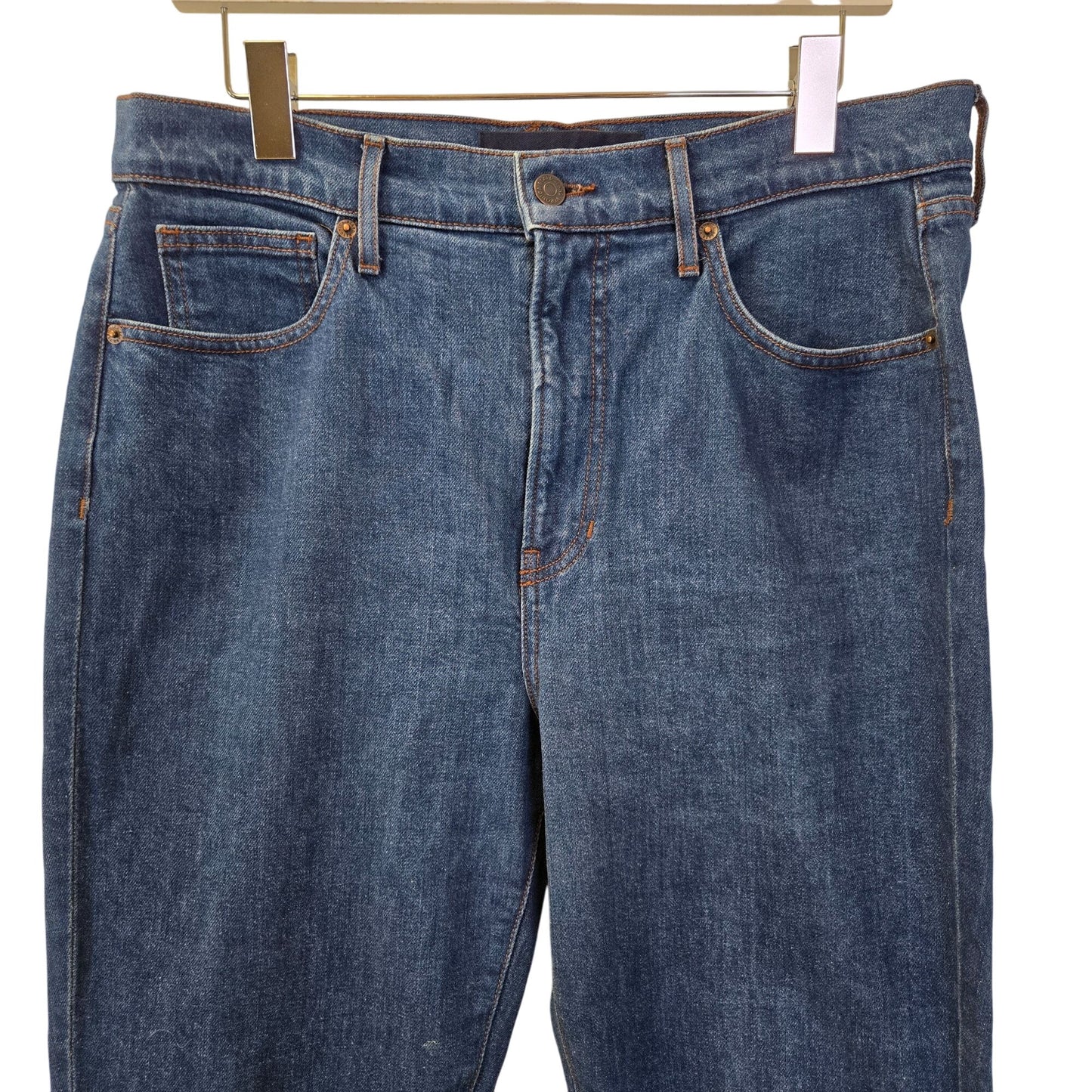Veronica Beard Alenah Slim Straight High Rise Crop Jeans in Rodeo Wash Size 31