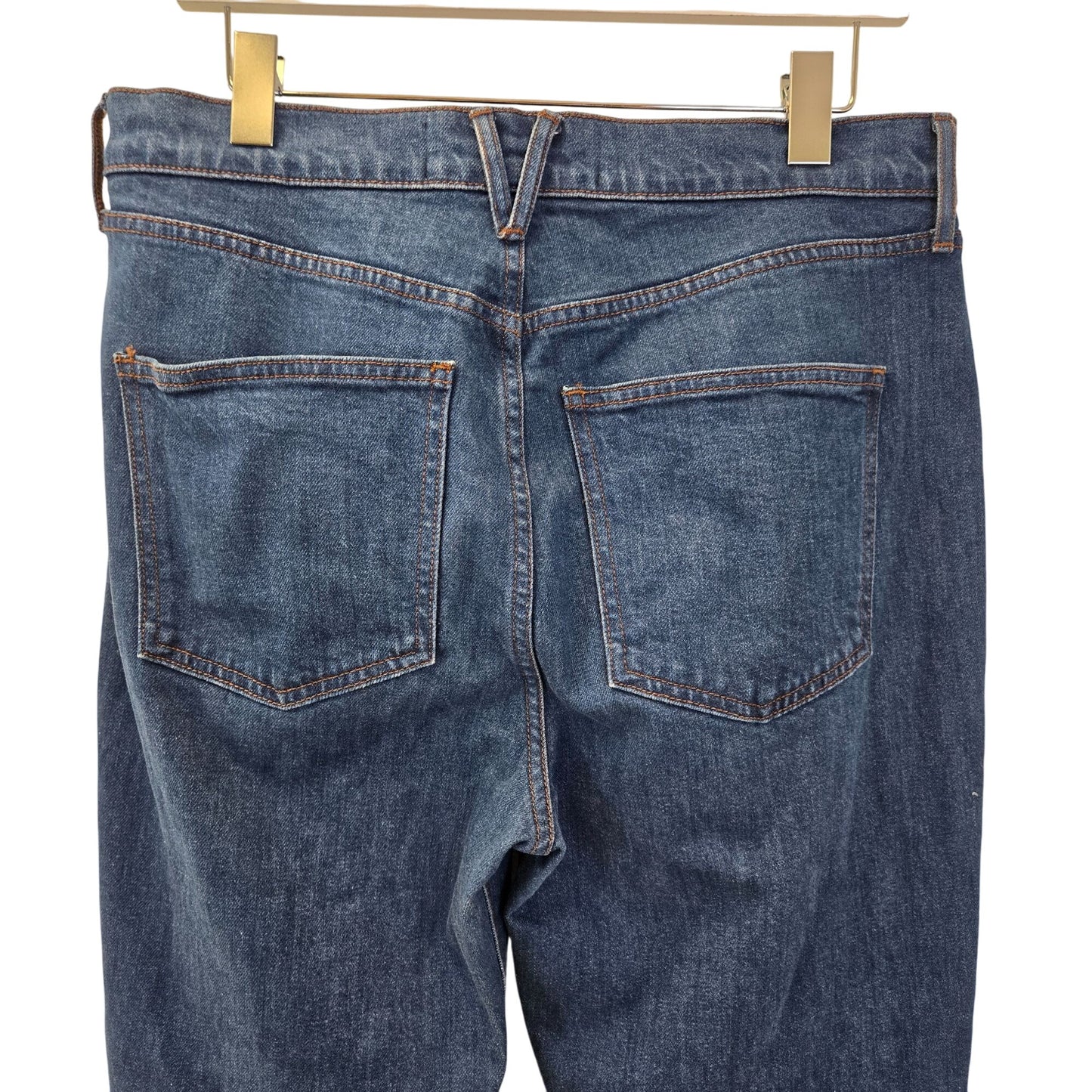 Veronica Beard Alenah Slim Straight High Rise Crop Jeans in Rodeo Wash Size 31