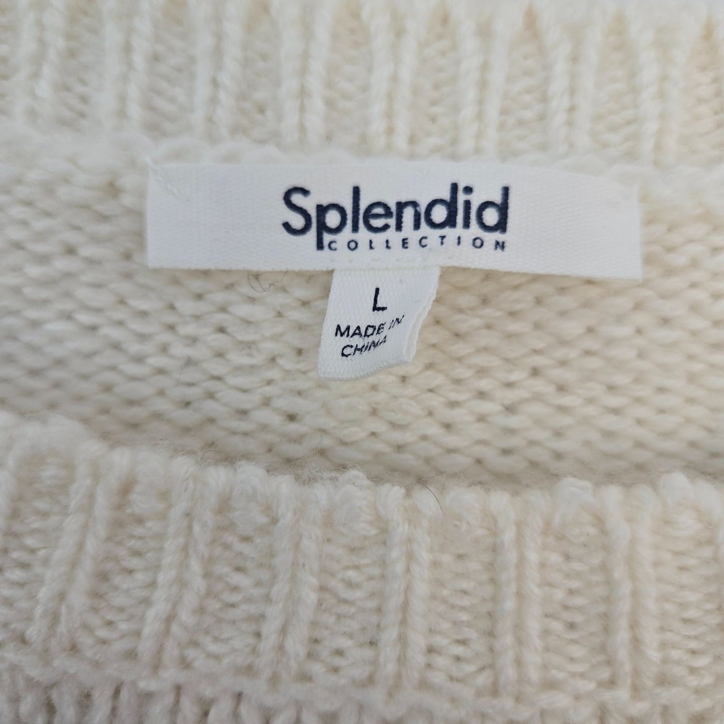 Splendid Wool & Cashmere Blend Crewneck Balloon Sleeve Sweater Size Large