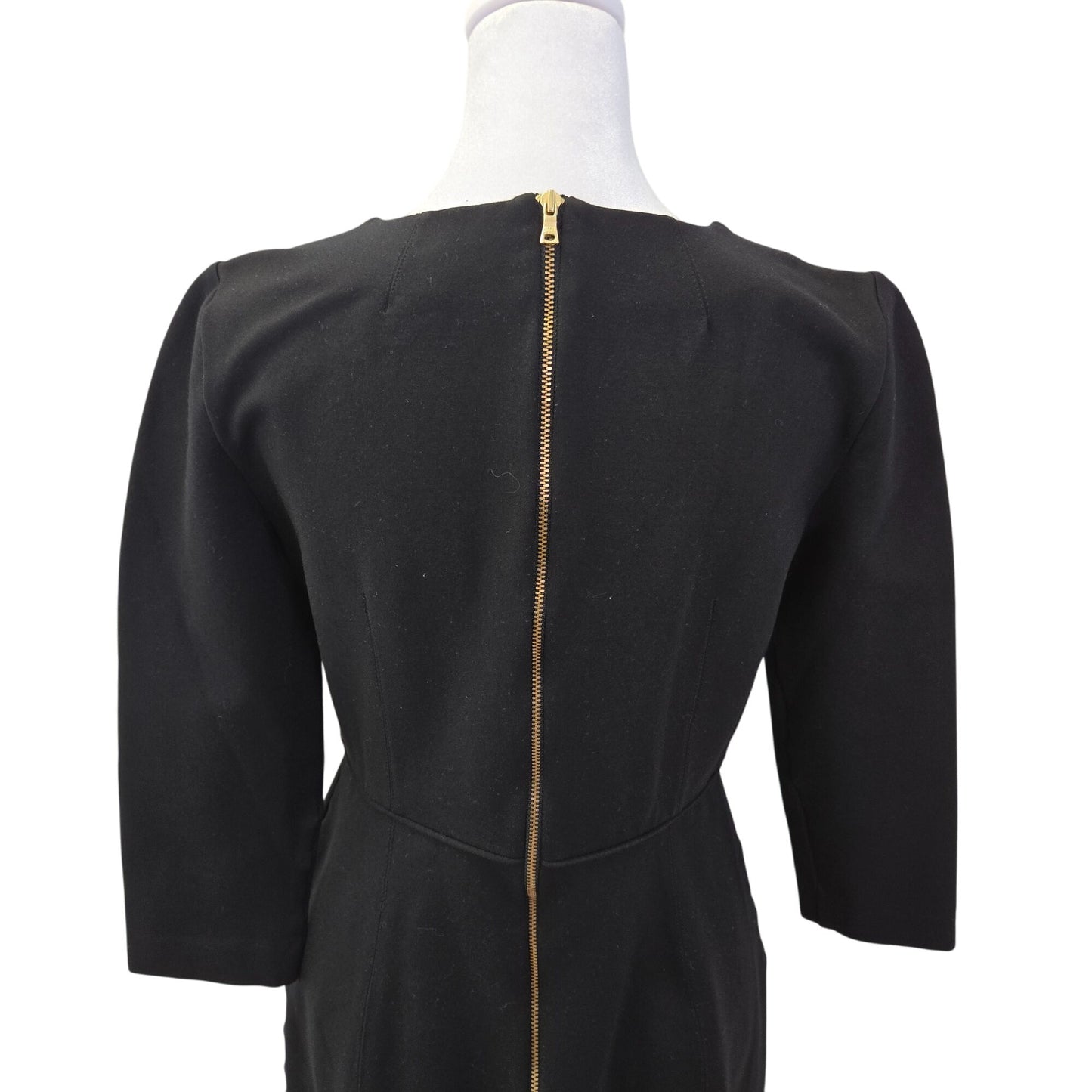 J. Crew Viscose Blend Long Sleeve Little Black Sheath Dress Size 4