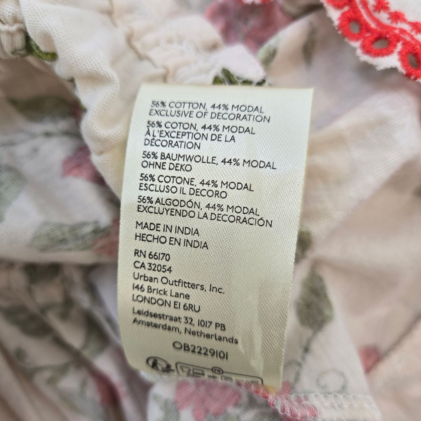 Anthropologie Maeve Sweetheart Neck Peplum Floral & Lace Trim Top Size XL