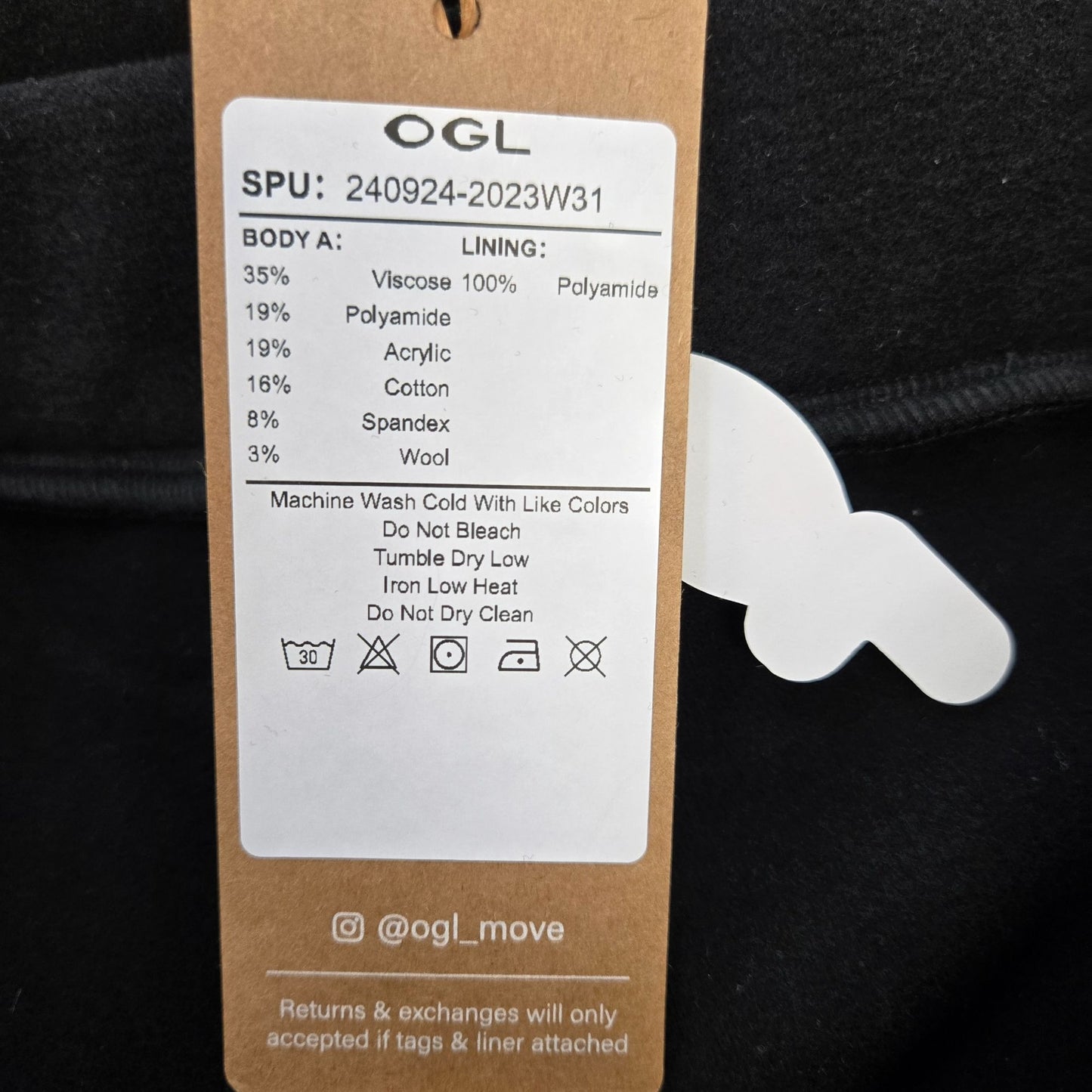 NWT OGL FuzzLuxe Wool Blend Wide Leg Seamed Pants Size Small