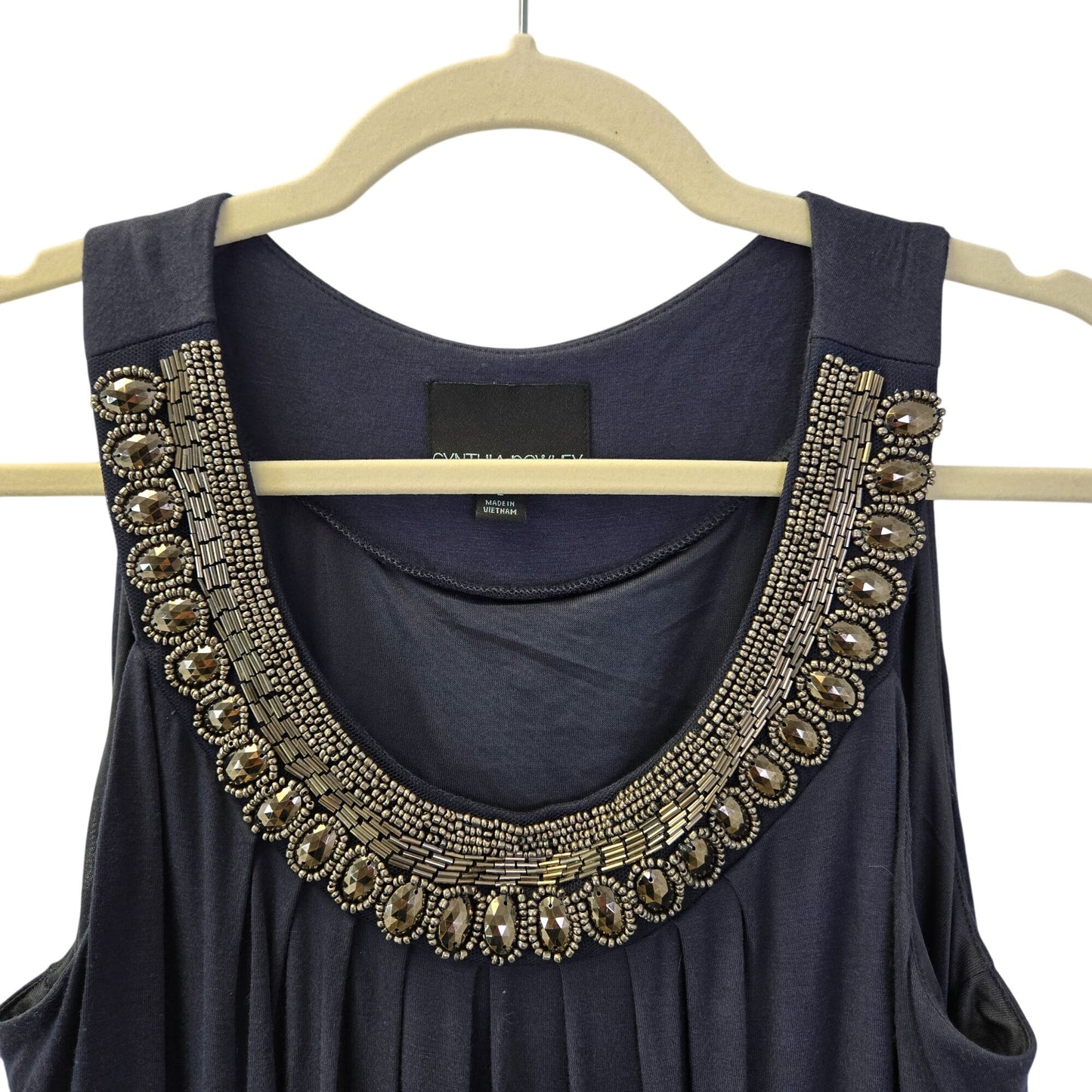 Cynthia Rowley Jewel Neck Drapey Balloon Hem Blouse Size Large