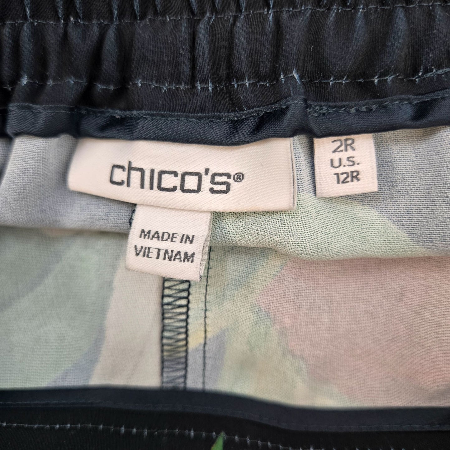 Chico's Floral Tropical Print Wide Leg Pull-On Soft Pants Size Chico's 2/12