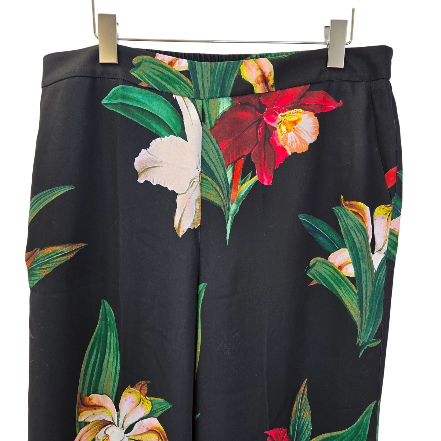 Chico's Floral Tropical Print Wide Leg Pull-On Soft Pants Size Chico's 2/12