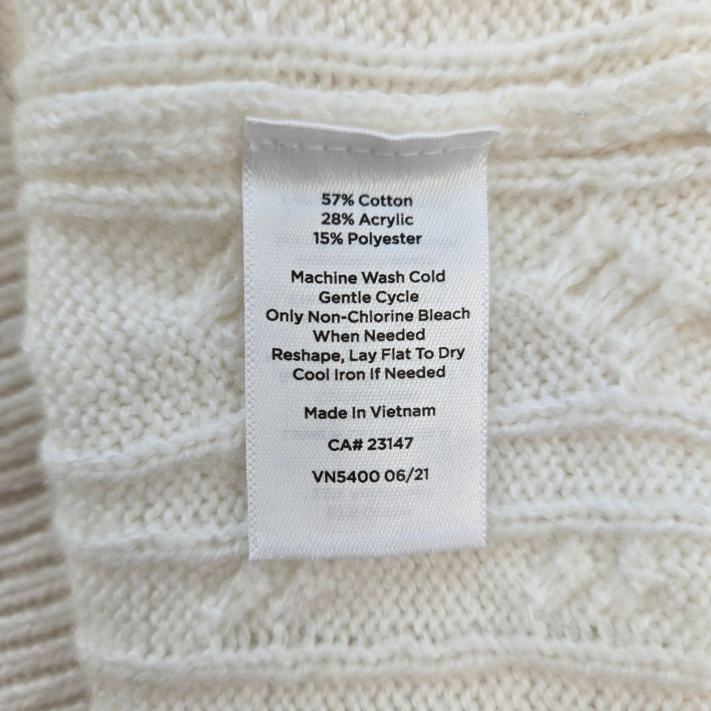 Talbots Petite Cotton Blend Cable Knit Crewneck Sweater Size XL Petite