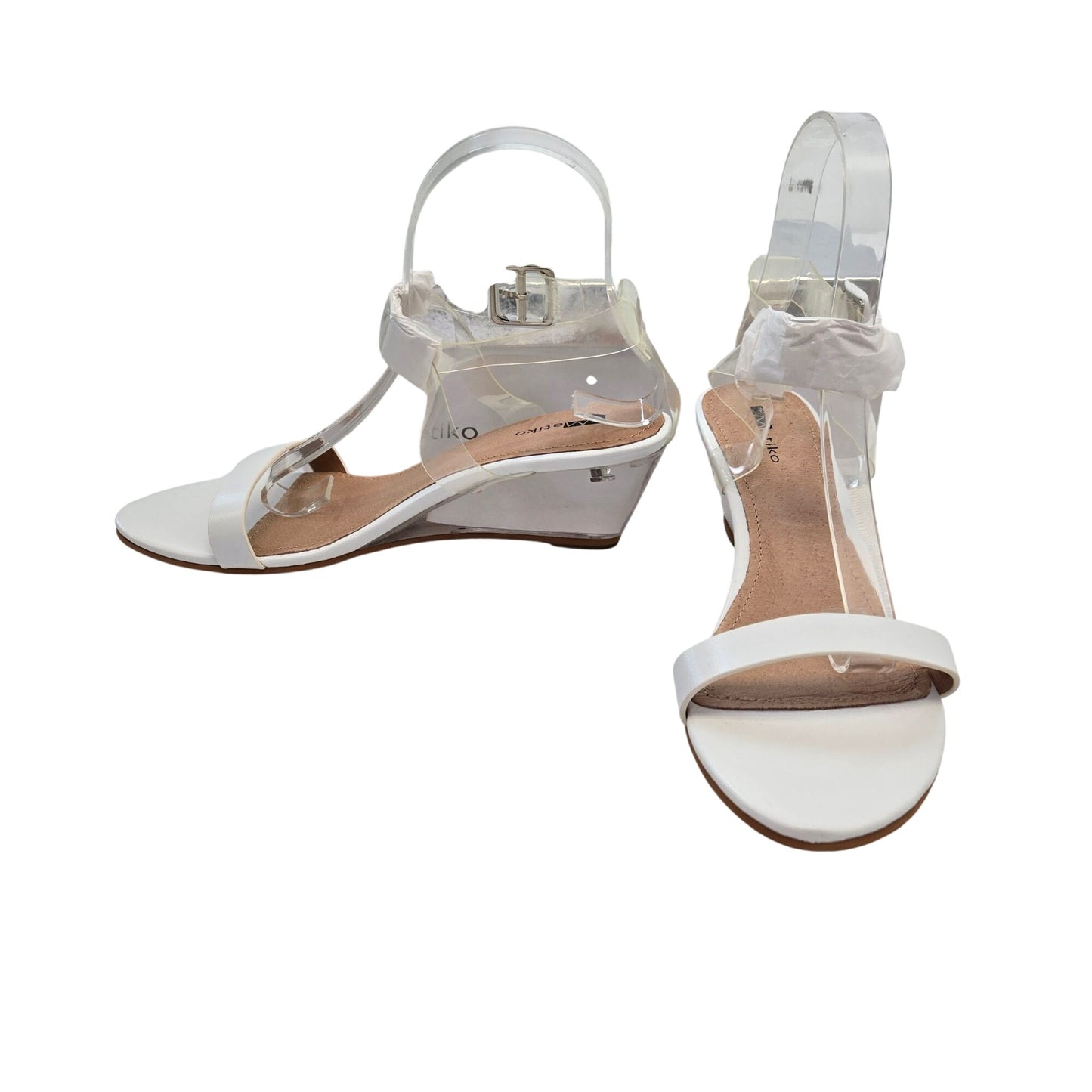 NWT/NIB Matiko Heely Clear Wedge Heel Strappy Sandal Size 39/US 8.5