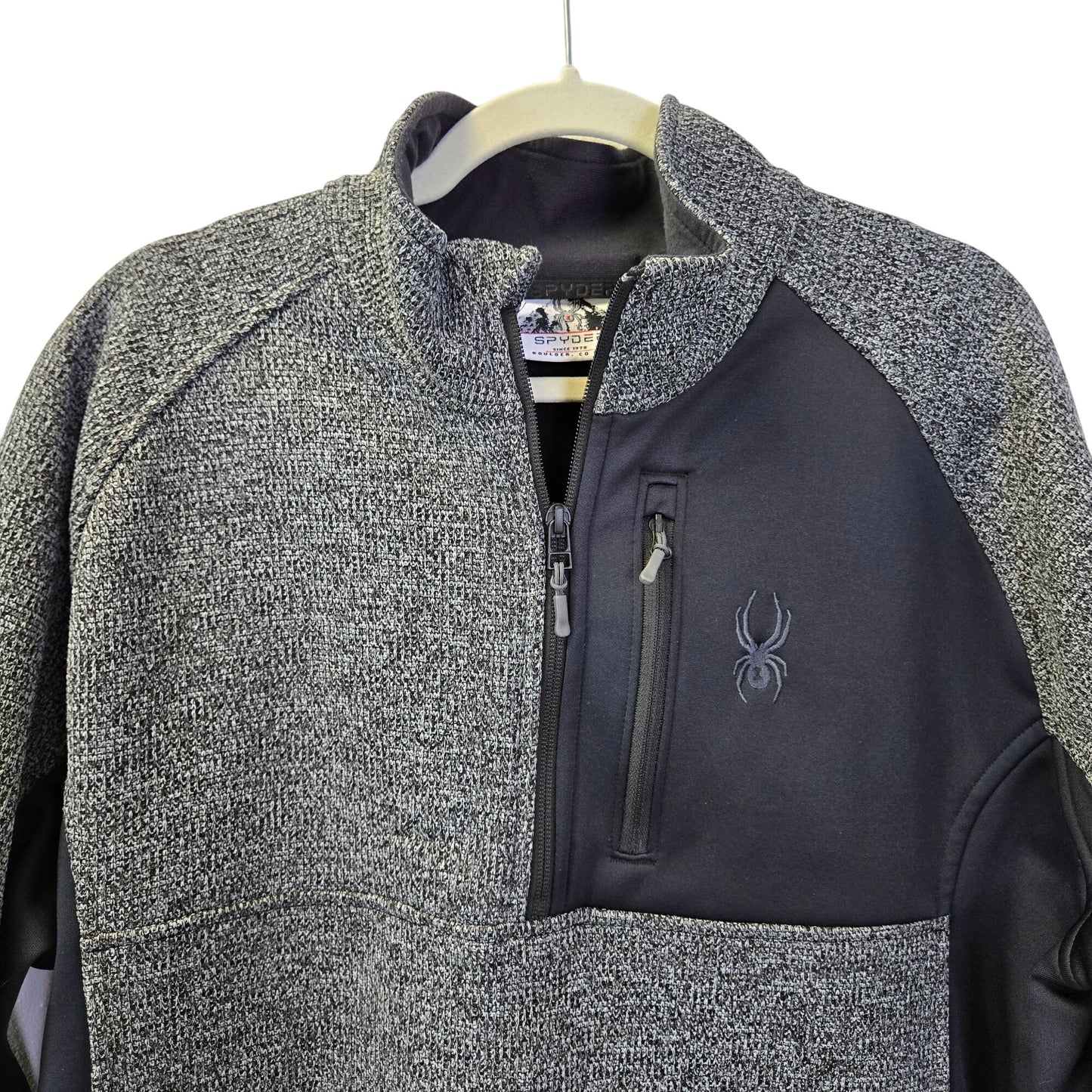 Spyder Gait Half Zip Mixed Media Fleece Lined Sweater Jacket Size XXL