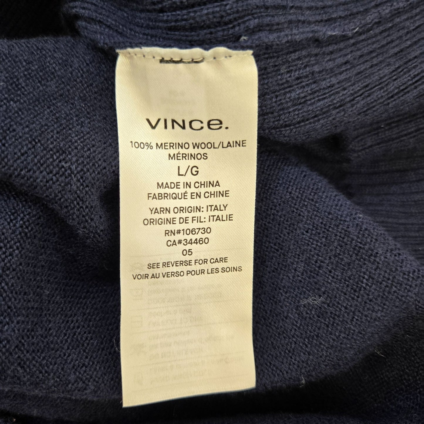 Vince. 100% Merino Wool Crewneck Sweater Size Large