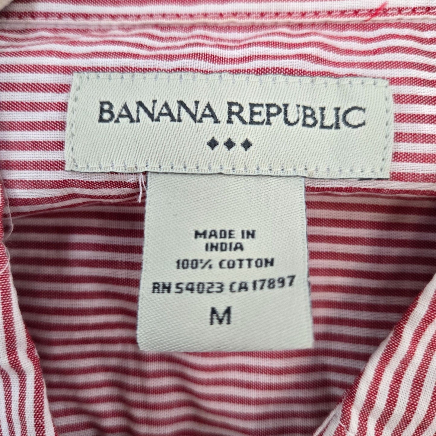 Banana Republic Factory Striped V-Neck Button Down Shirt Size Medium