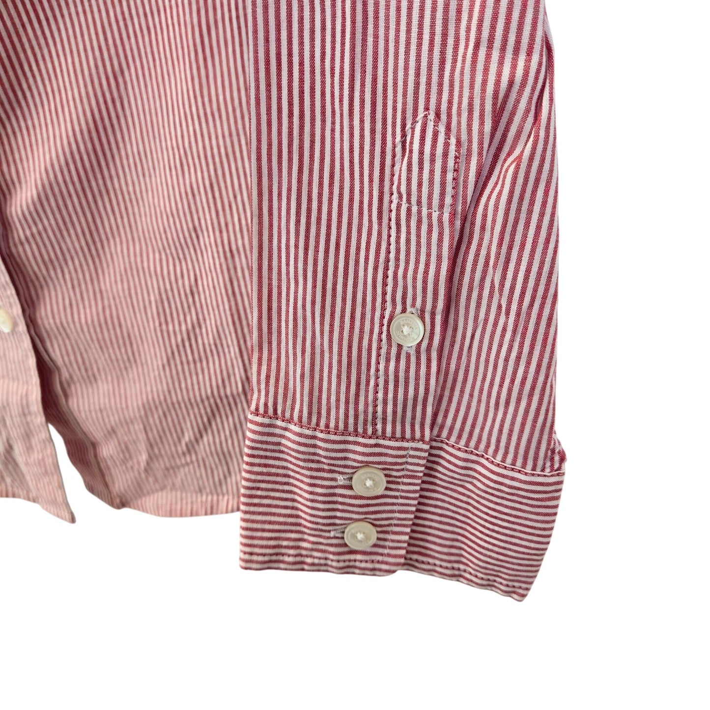 Banana Republic Factory Striped V-Neck Button Down Shirt Size Medium