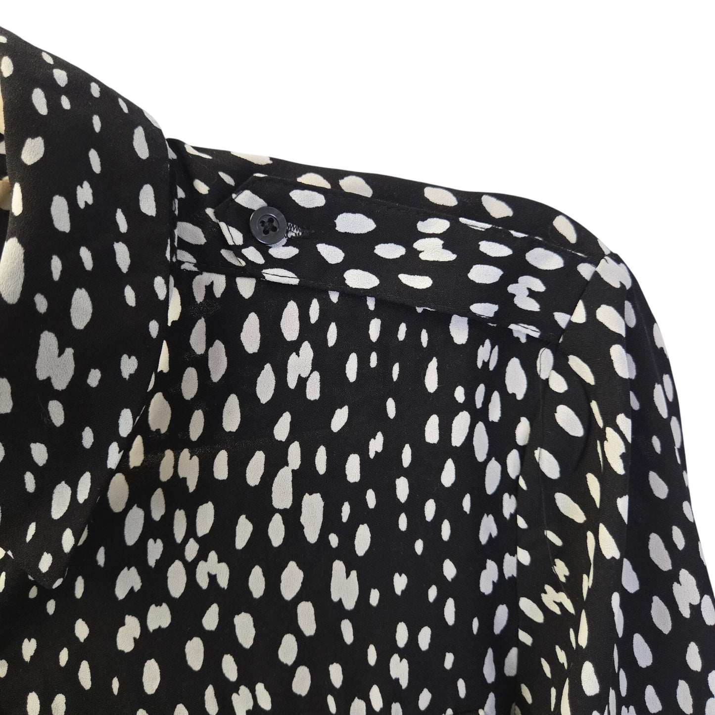 Banana Republic Factory Polka Dot Print Button Down Blouse Size Small Petite