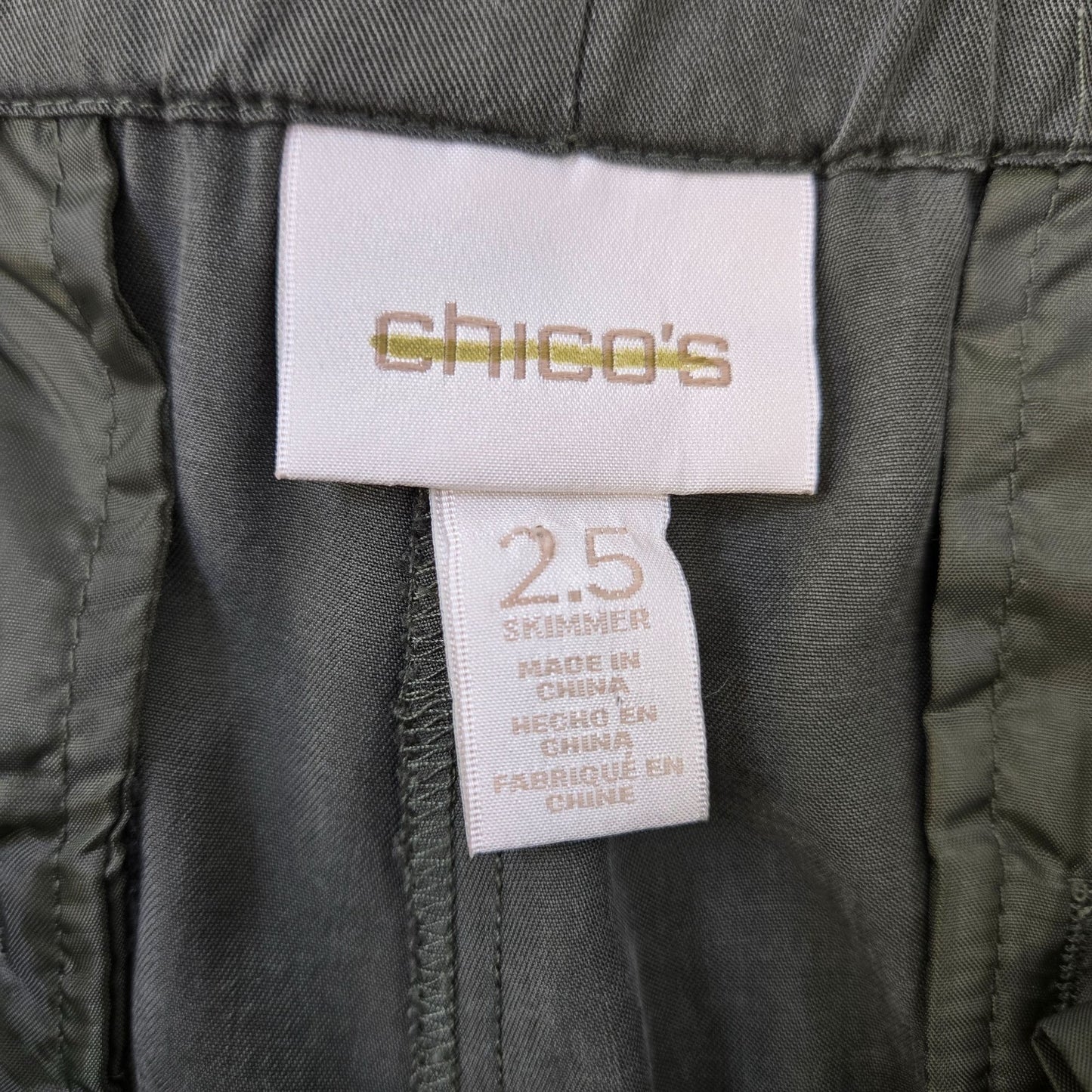 Chico's 100% Tencel Lyocell Cropped Skimmer Pants Size Chico's 2.5/Large