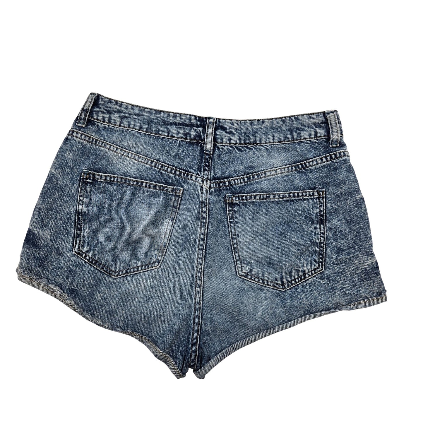 Topshop Moto Hallie Distressed Denim Shorts Size 12