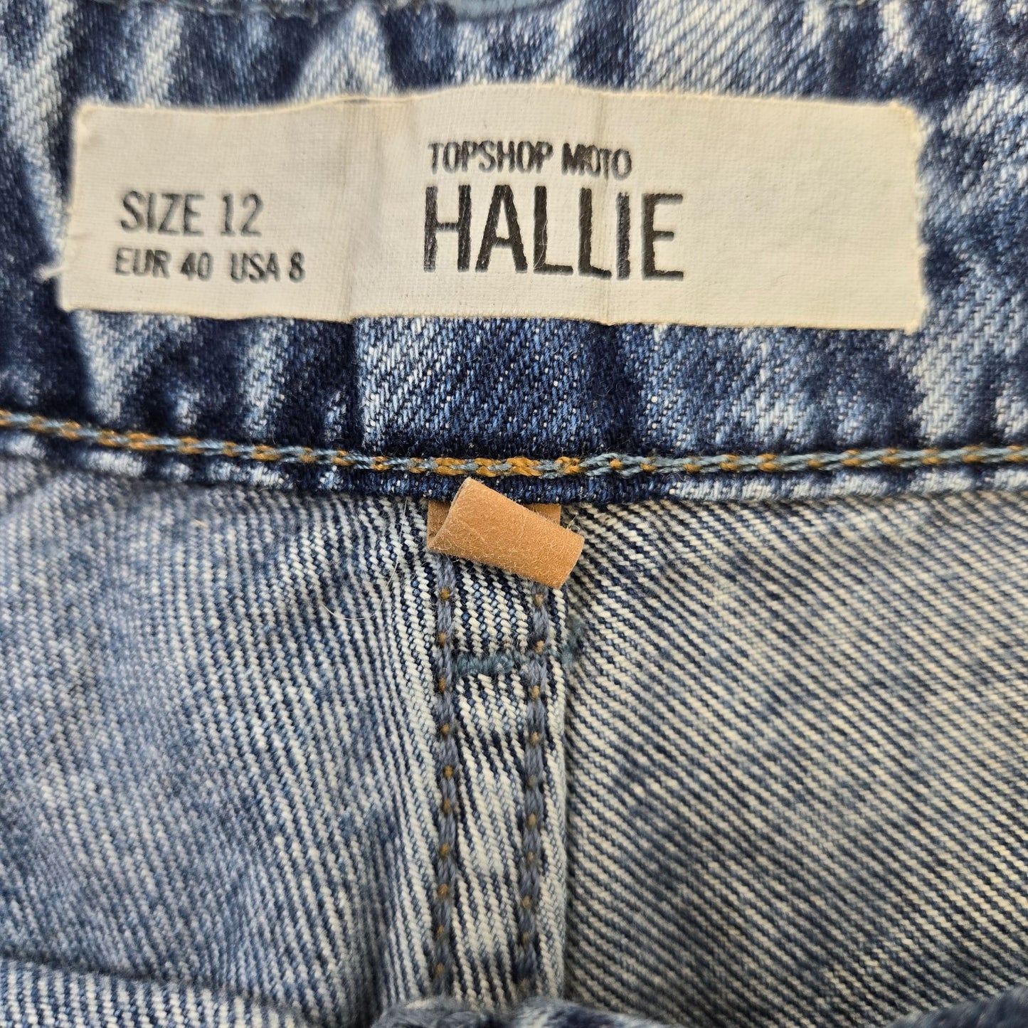 Topshop Moto Hallie Distressed Denim Shorts Size 12