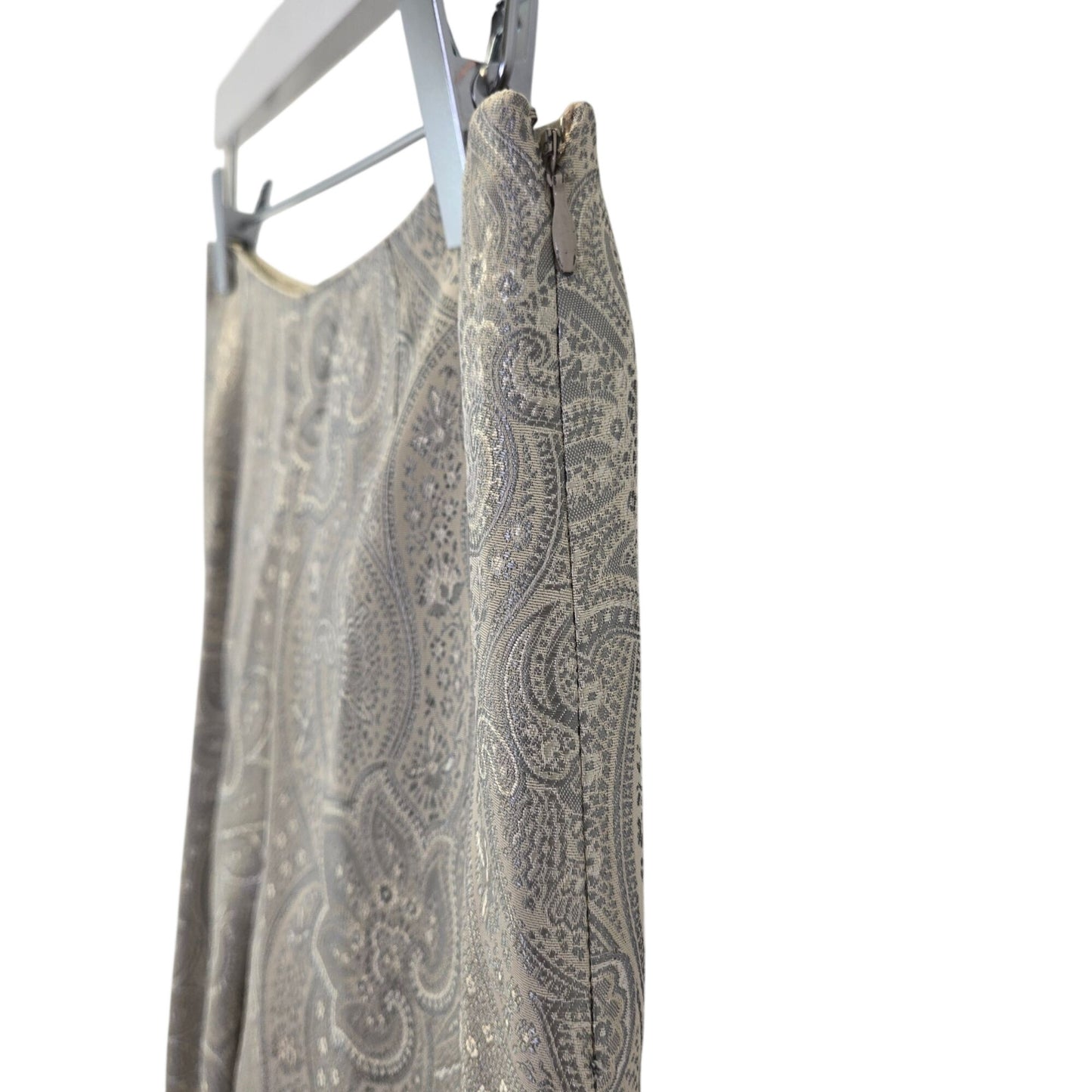 Ann Taylor Petites Paisley Print Metallic Ankle Trouser Pants Size 8 Petite