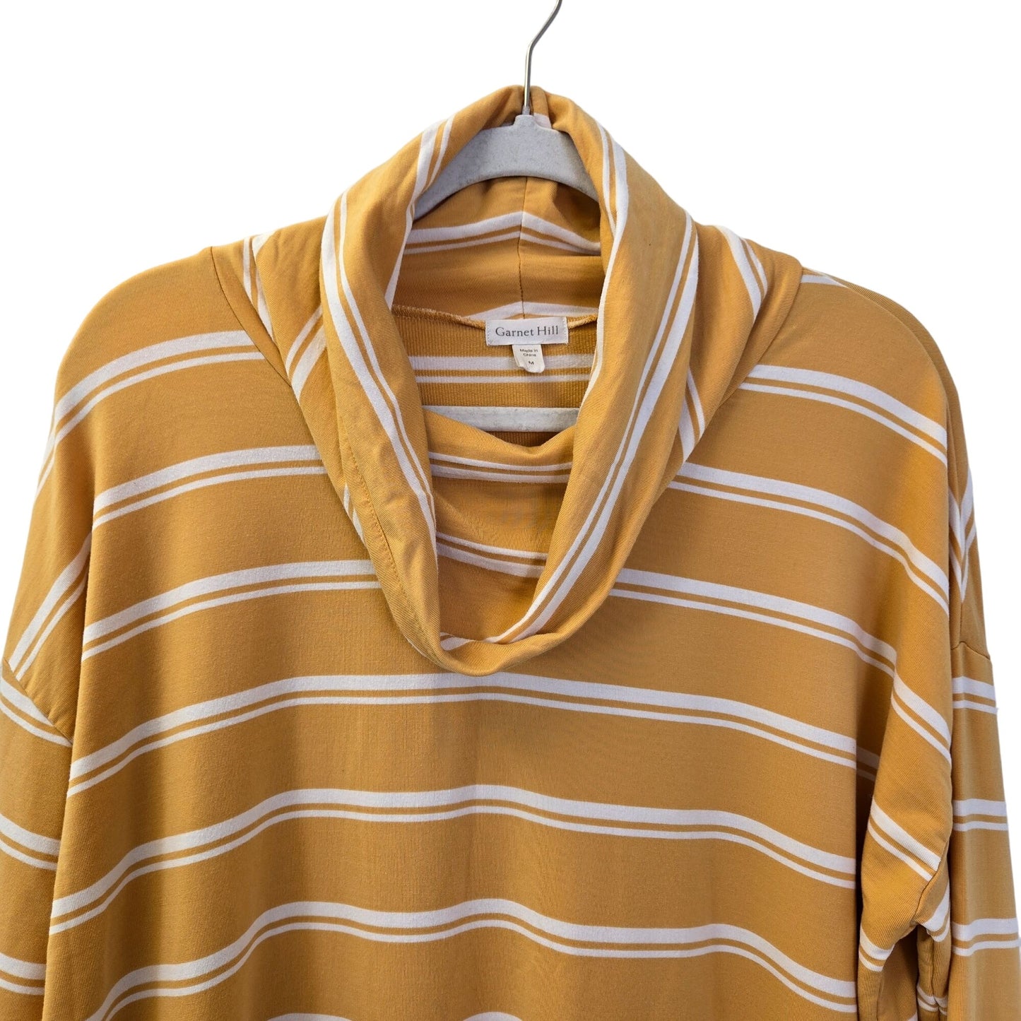 Garnet Hill Cowlneck Striped Sweatshirt Size Medium