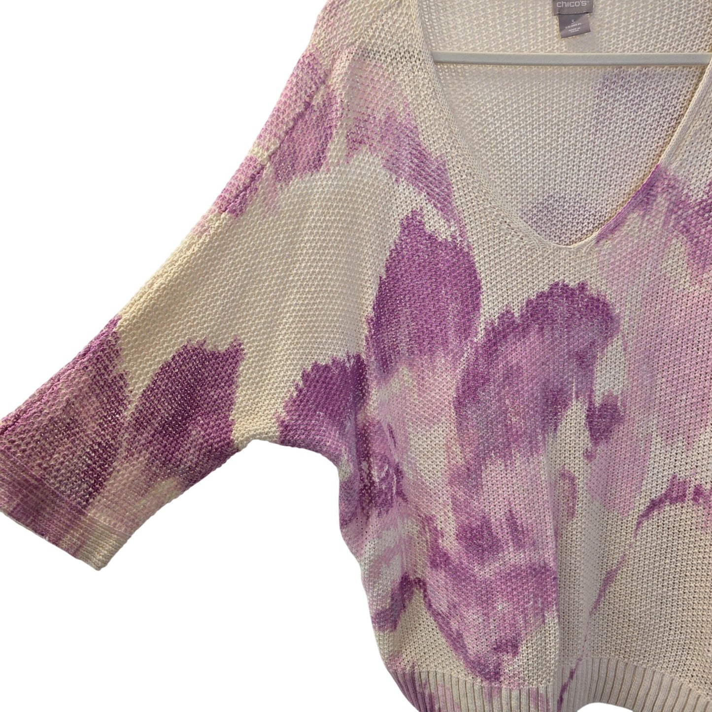 Chico's Linen Blend Open Knit Scoop Neck Sweater Size Chico's 3/XL