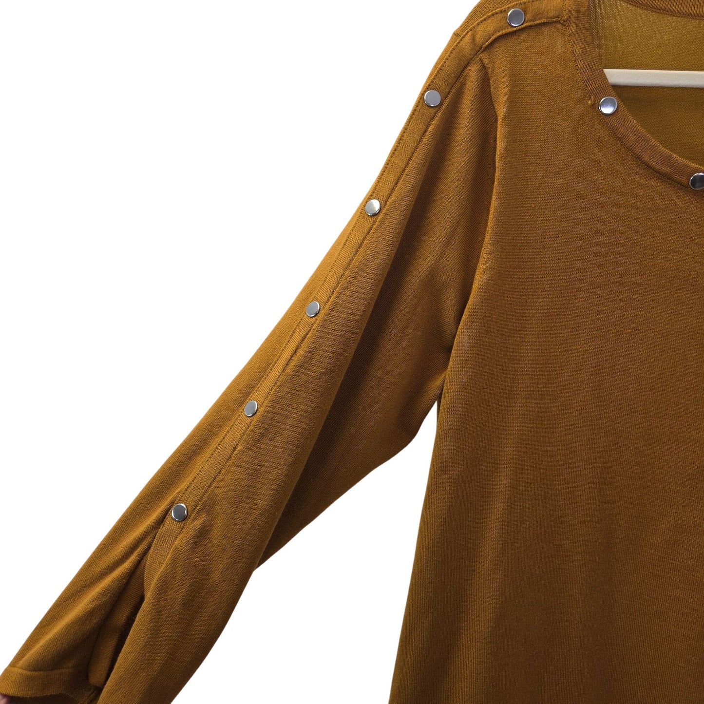 Philosophy Woman Rivet Embellished Crewneck Sweater Size 2XL