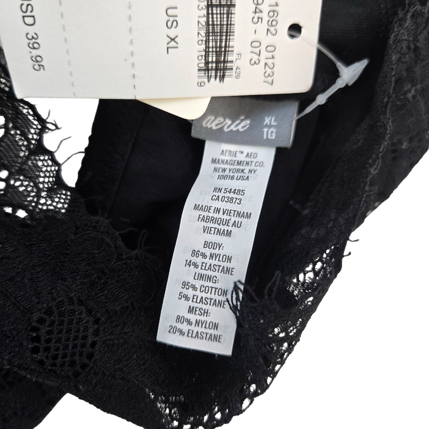 NWT Aerie Lace Padded Push Up Bralette Size XL