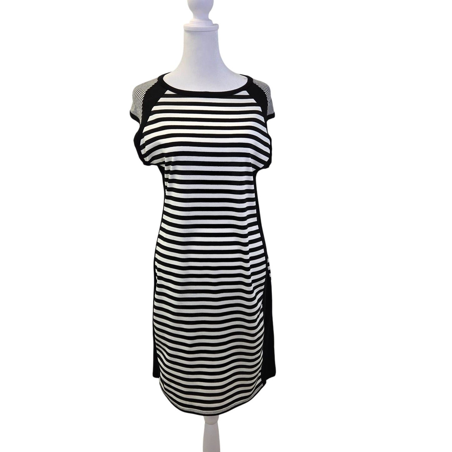 Loveappella Torie Striped Bodycon Cap Sleeve Dress Size Large