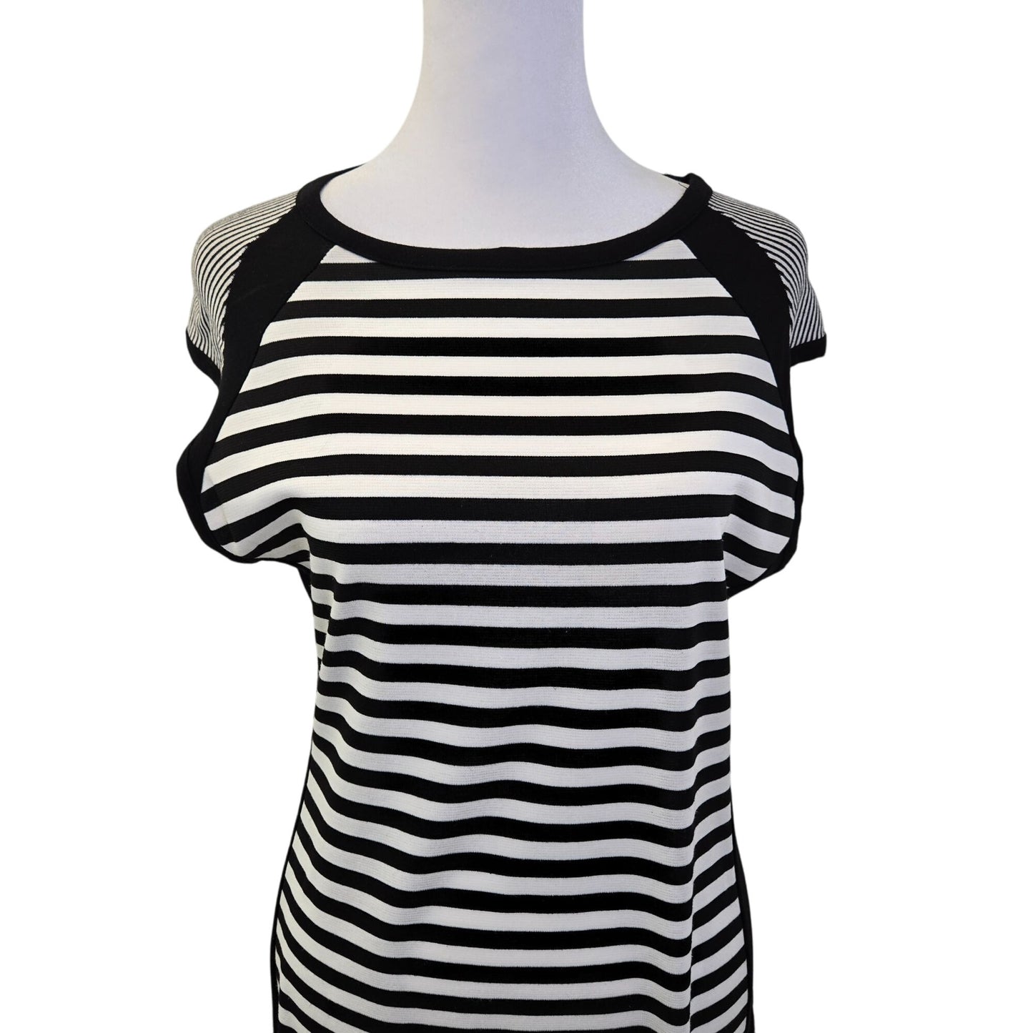 Loveappella Torie Striped Bodycon Cap Sleeve Dress Size Large