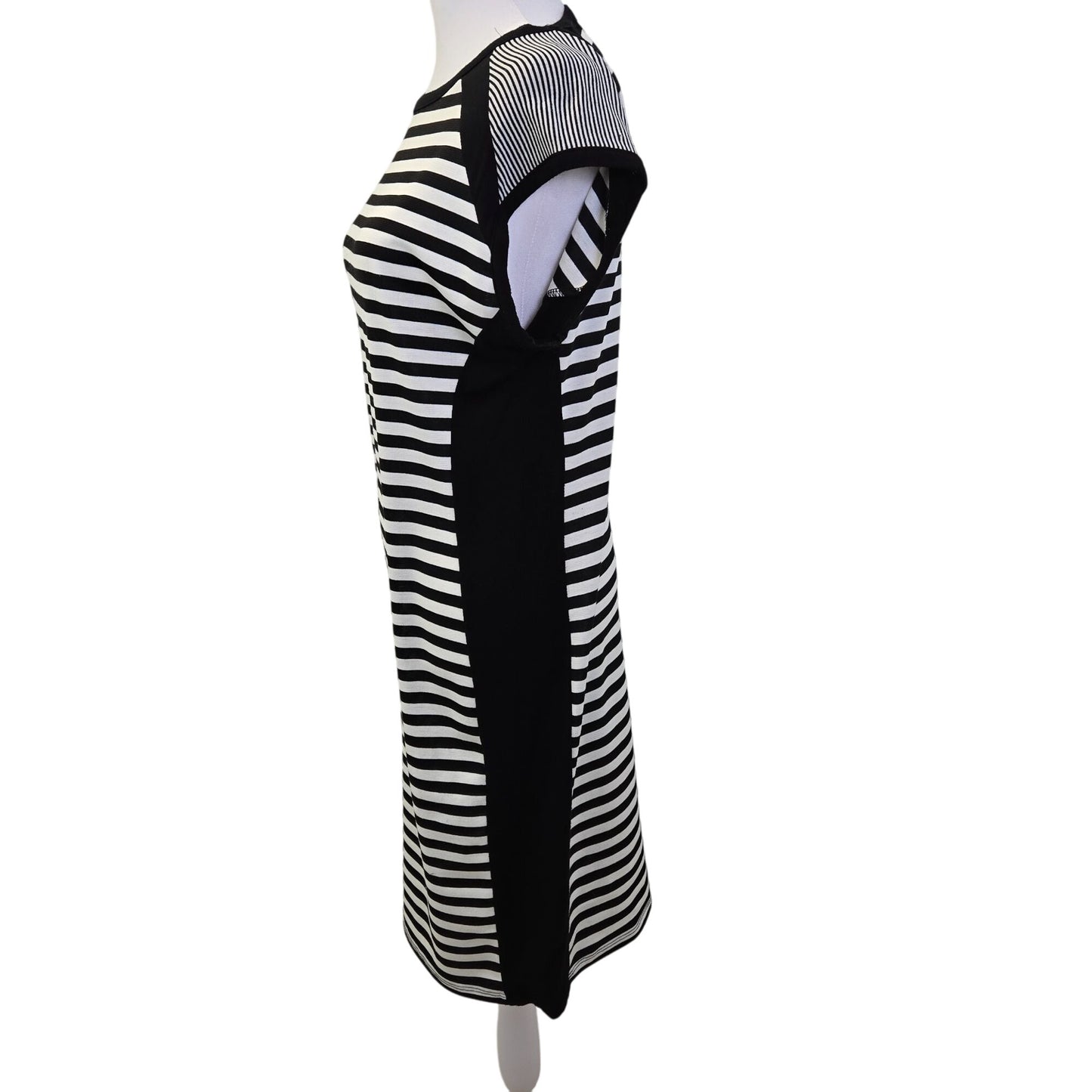 Loveappella Torie Striped Bodycon Cap Sleeve Dress Size Large