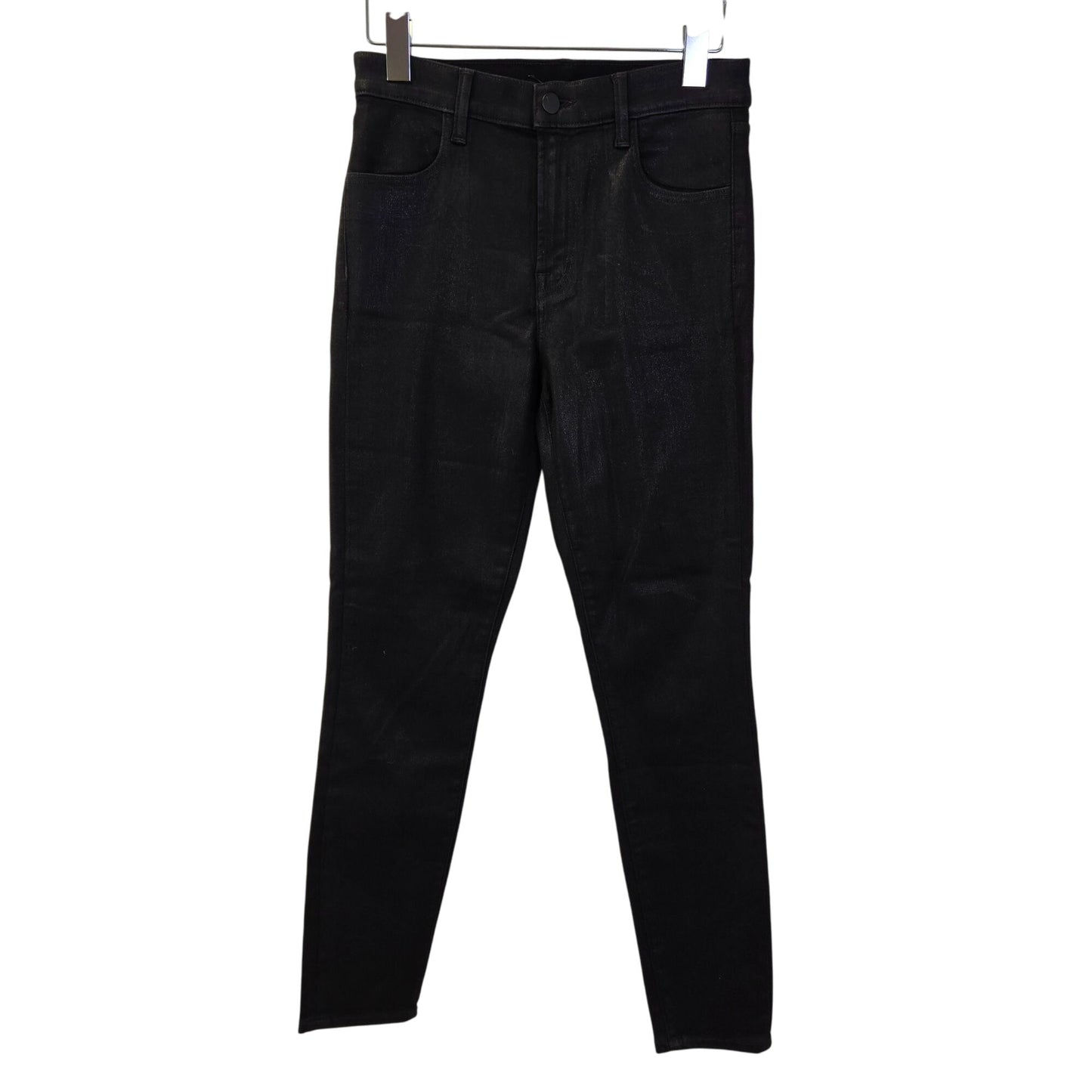 J Brand Alana High Rise Coated Black Skinny Jeans Size 27