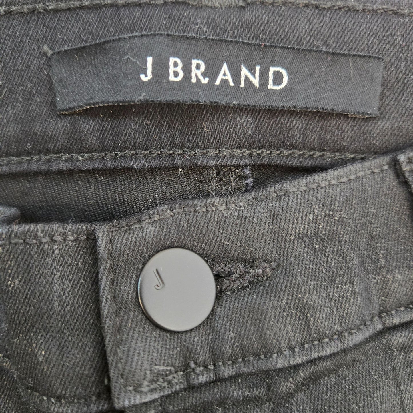 J Brand Alana High Rise Coated Black Skinny Jeans Size 27